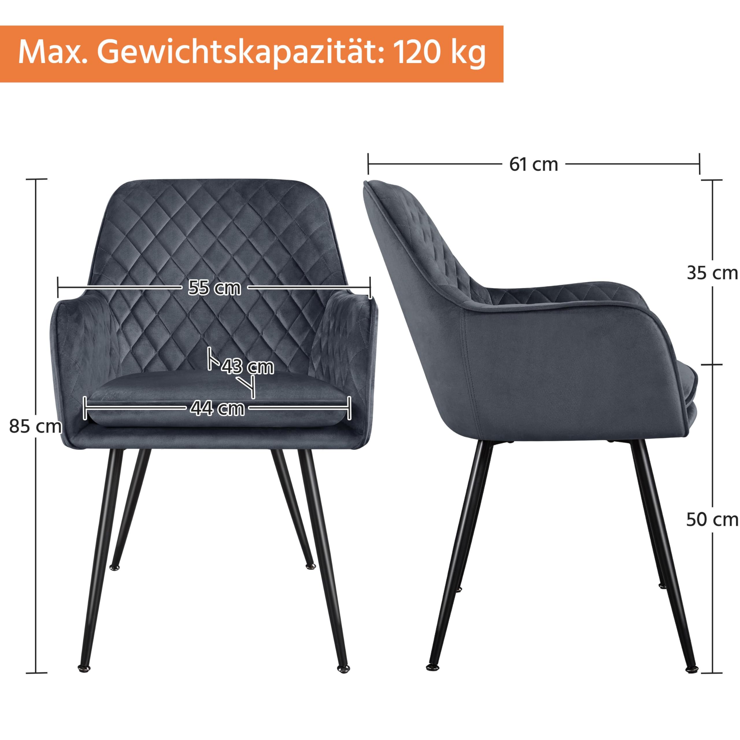 Yaheetech Eetkamerstoelen met armleuning, stoel voor woonkamer/eetkamer