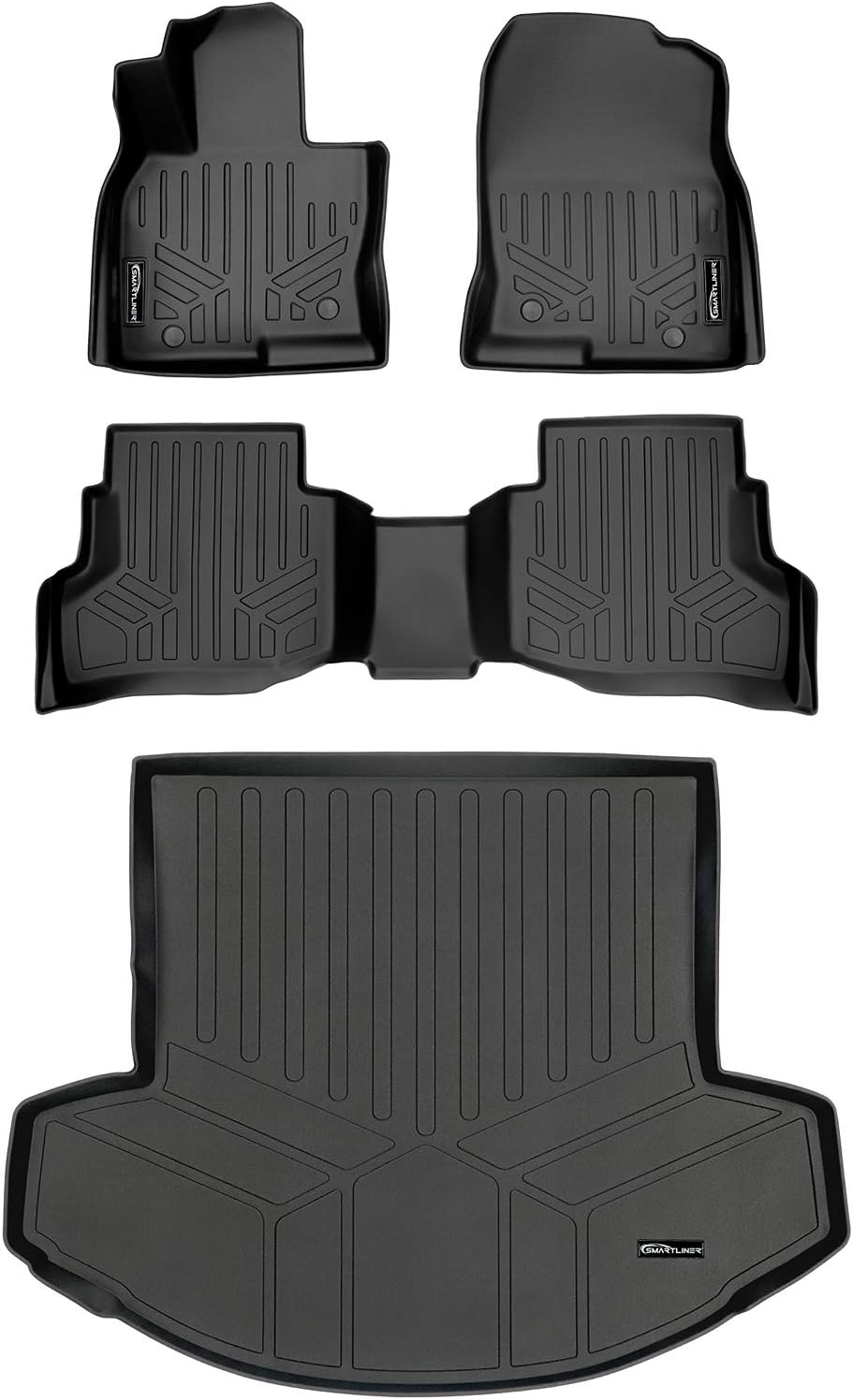 - SMARTLINER Custom Fit Floor Mats 2 Rows & Cargo Liner Behind 2nd Row Set for 2016-2023 Mazda CX9