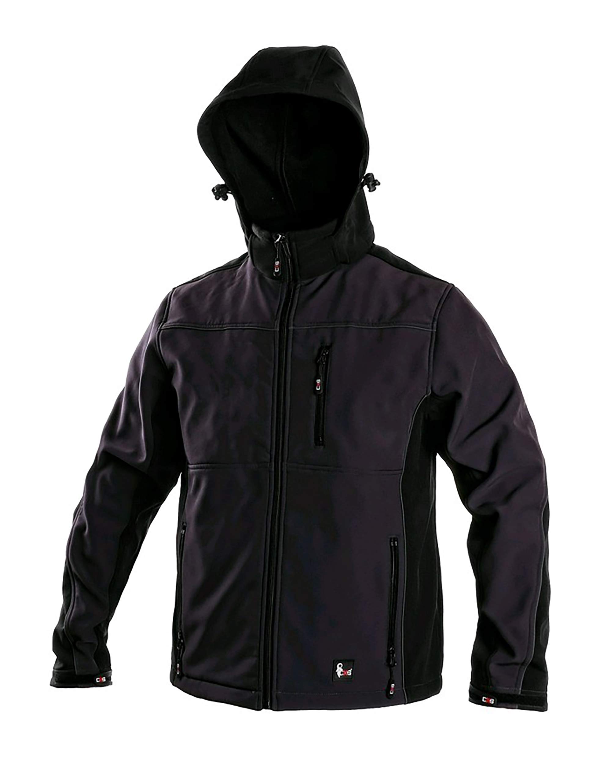 CANIS CXS Francisco kurtka męska typu softshell, izolowana membrana TPU, wodoszczelna, 10 000, wiatroszczelna, oddychająca, funkcyjna kurtka przeciwdeszczowa, męska kurtka robocza, czarno-szara czarny czarny XL
