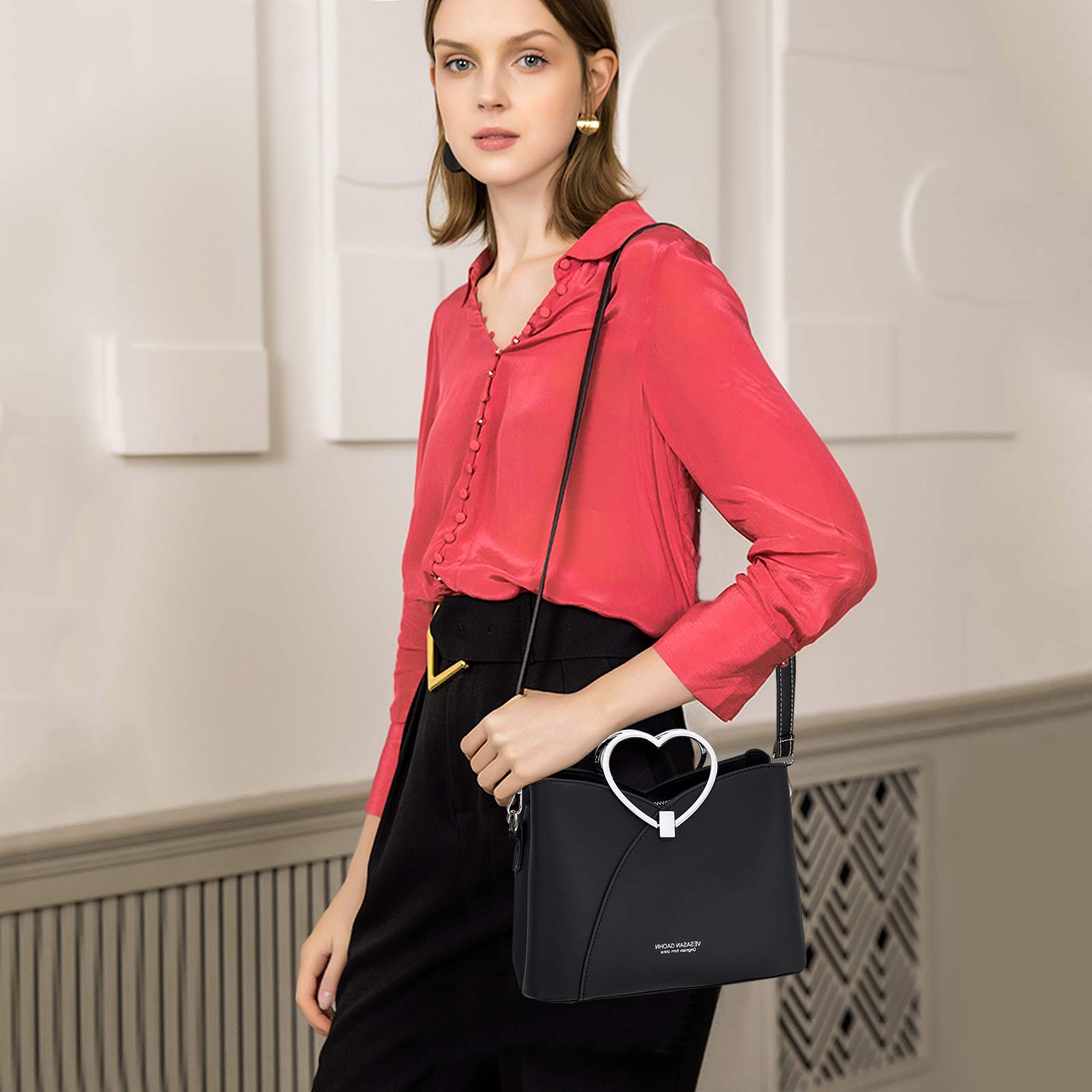 NICOLE & DORIS Fashion Handtasche für Damen Umhängetasche wasserdichte Schultertaschen PU-Leder Henkeltaschen Top Griff Tasche für Schule und Shopping