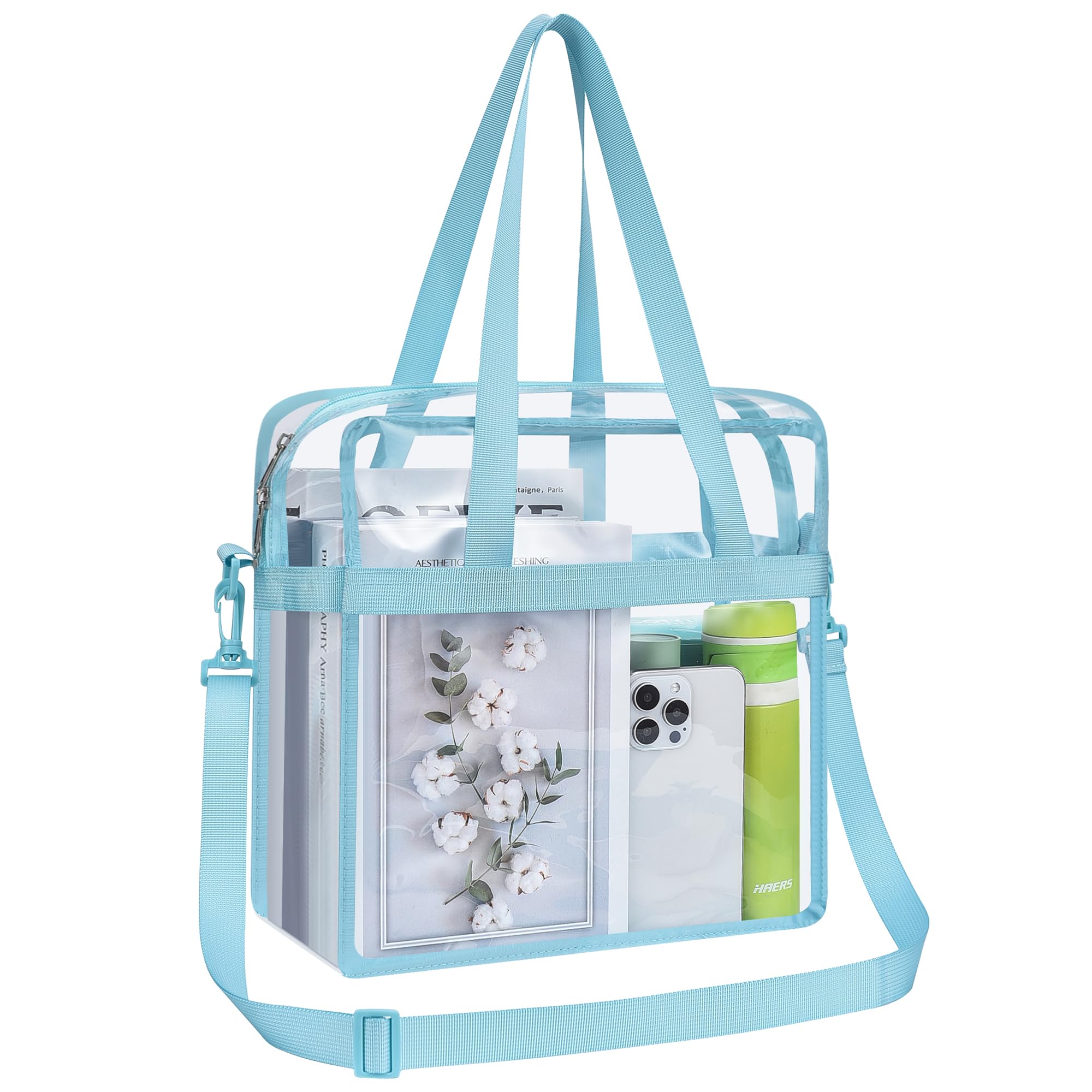 Oraben Clear Tote Bag Clear Bag Stadium Approved 12x6x12 Stadium Bag for Work, Sports Games,Gym