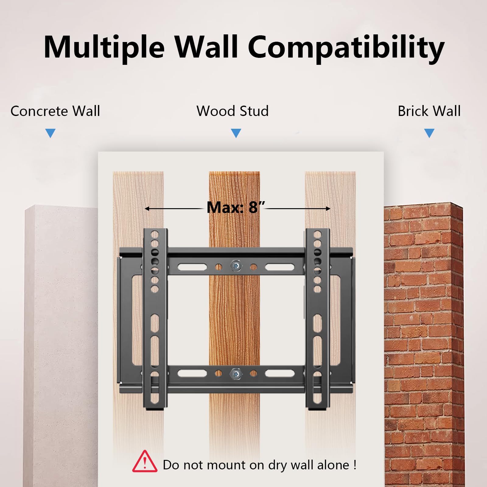 Soportes de pared para monitor de TV, Sujeción TV Pared para televisores de 14 a 42 pulgadas, soporte de TV pequeño para el hogar, la oficina
