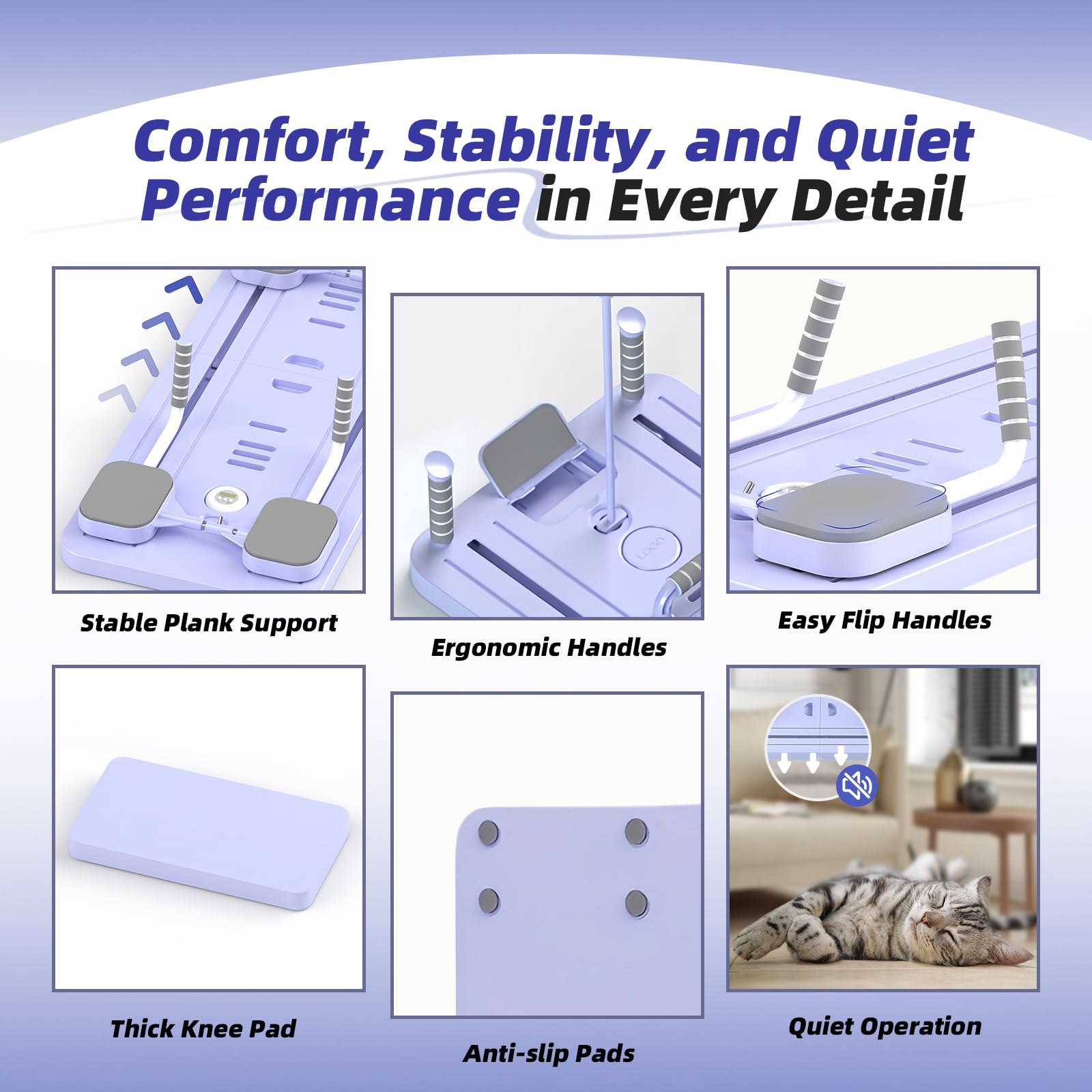 Pilates Reformer, Pilates Board Pieghevole, Tavola da Pilates Multifunzione per Casa con Macchina per Esercizi Addominali Rimbalzo Automatico, Supporto per Pompes e Corda Elastica