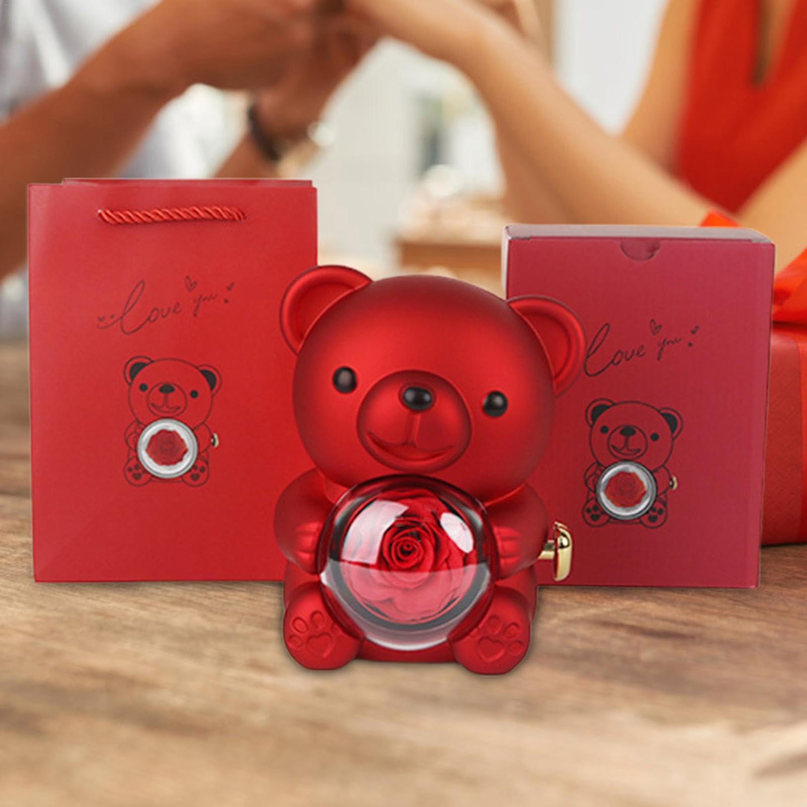 Amazon｜本物のローズベアボックス | クマの漫画プリザーブドフラワー