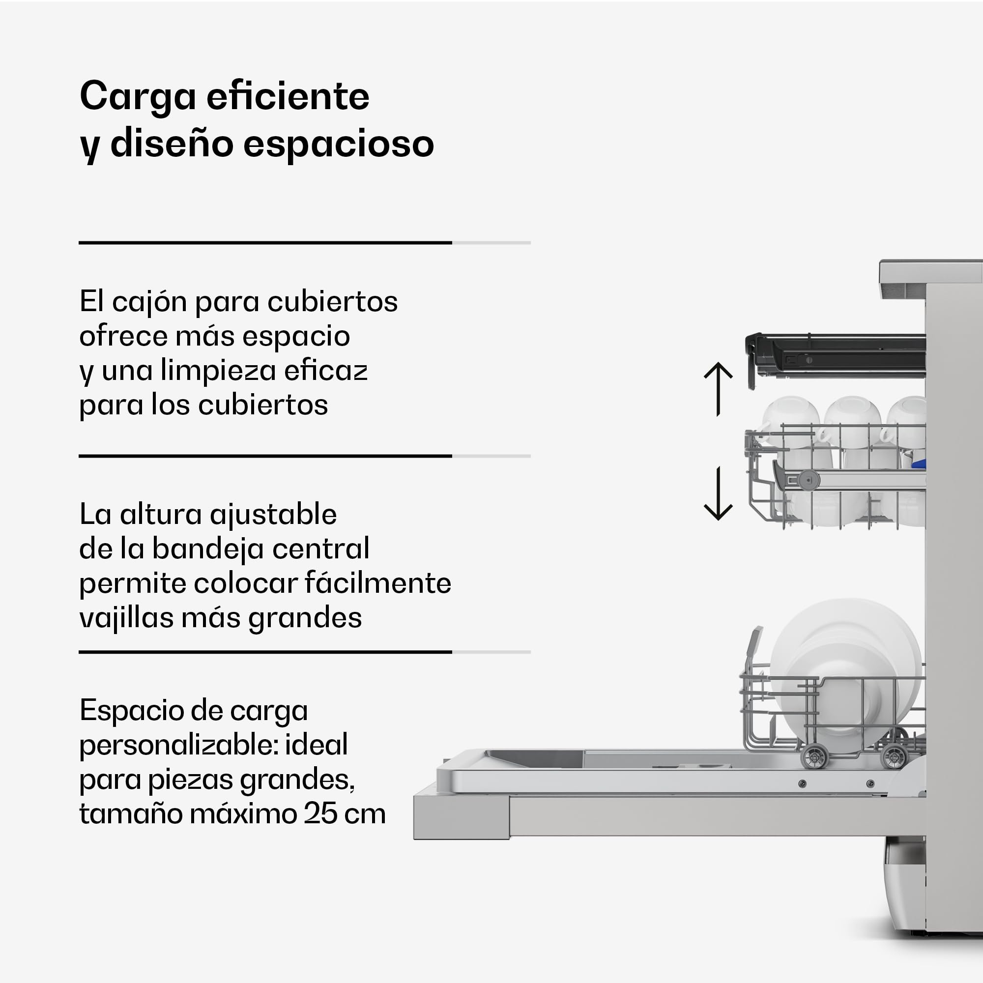 Klarstein Verosteel Lavavajillas 45cm Independiente - 10 Cubiertos, 9 Programas, 42 dB, Clase B, Plata, AquaStop & Bloqueo Infantil, Lavavajillas Compacto