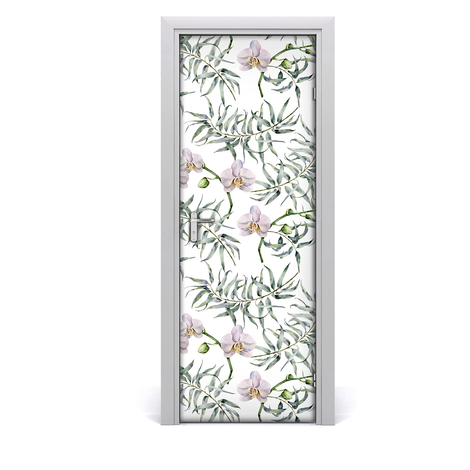 Autocollant de porte imperméable 77x200cm déco magique orchidée lumineuse