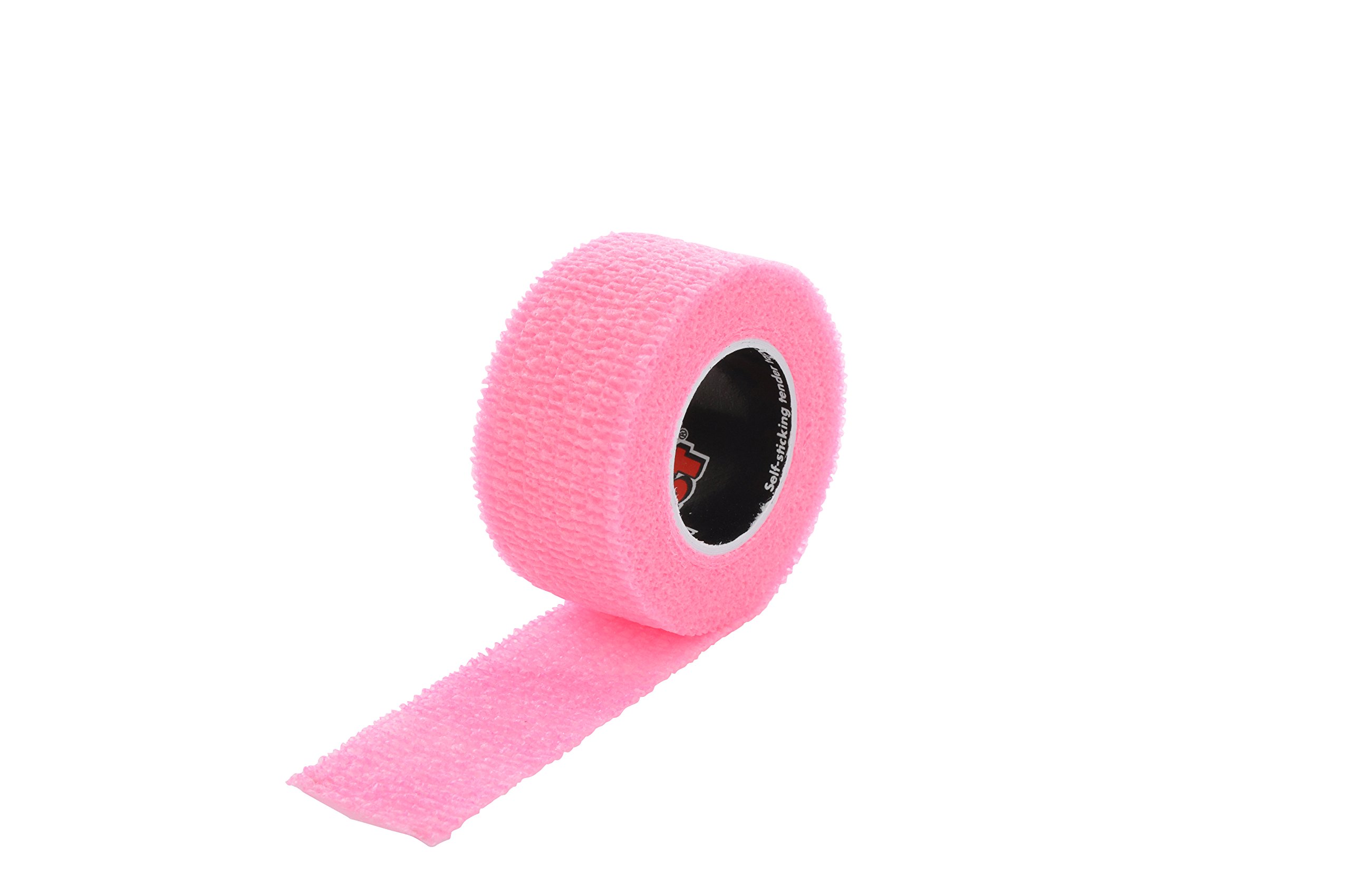 Pflaster selbsthaftend (kohäsiv), wasserfest, latexfrei, reine Baumwolle – Fixierpflaster elastisch für Finger (Fingerpflaster), Hand, Zehen, Füße, ohne Kleber – Set von ResQ-tape (Pink, 12er Set)