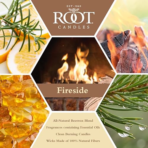 Vista 5 de Root Candles Fall Scented Candles in Travel Tin 24-Hour Honeycomb Traveler Handcrafted Beeswax Blend Candle, 4-Ounce, Ginger Chai