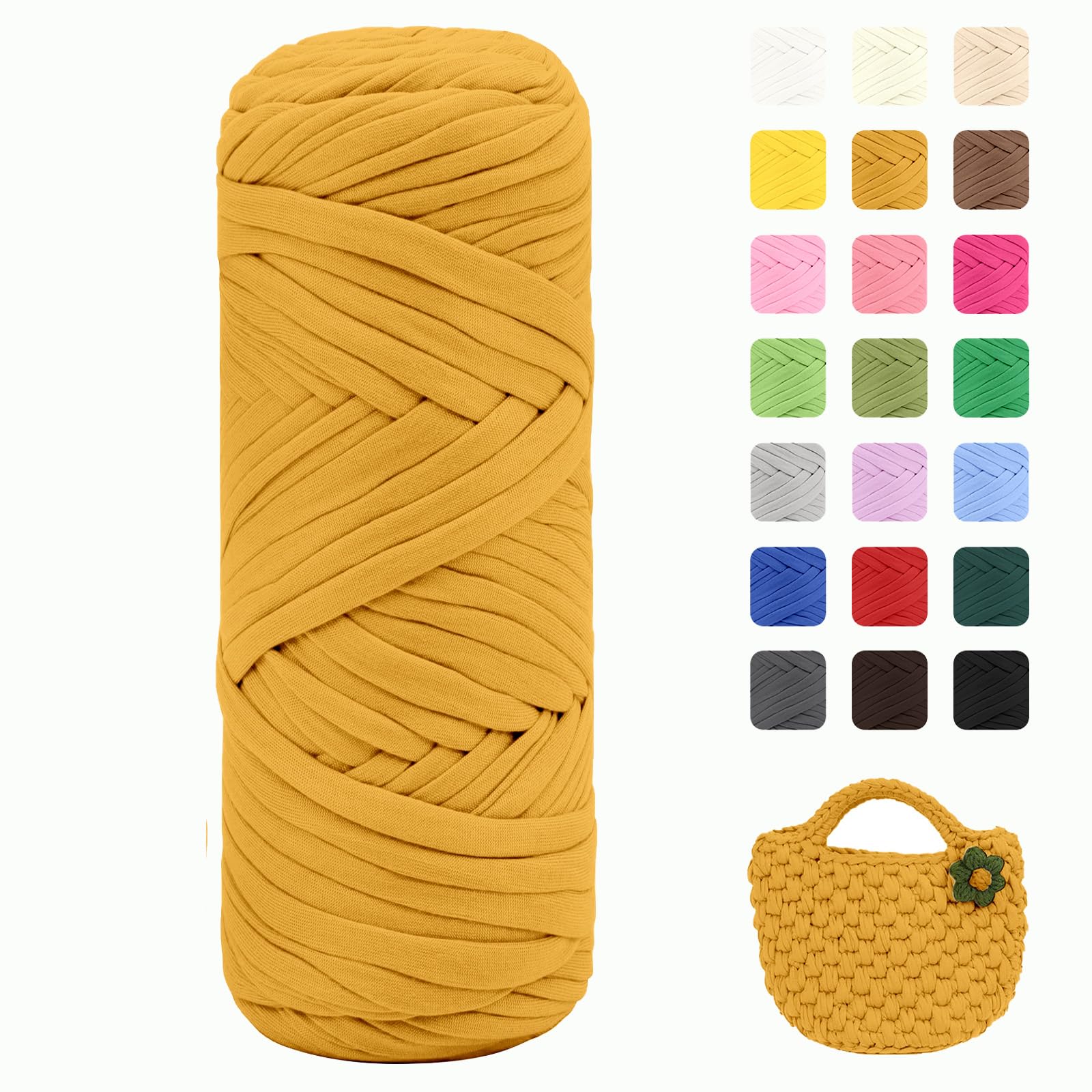 Maxee 400g T-Shirt Garn – 2 er Pack (je 200g/75m), Weiches Beilaufgarn zum Häkeln & Stricken – Farbintensiv & pflegeleicht, Ideal für Häkeltaschen/Körbe/Teppiche DIY Projekte, Handarbeiten und Deko