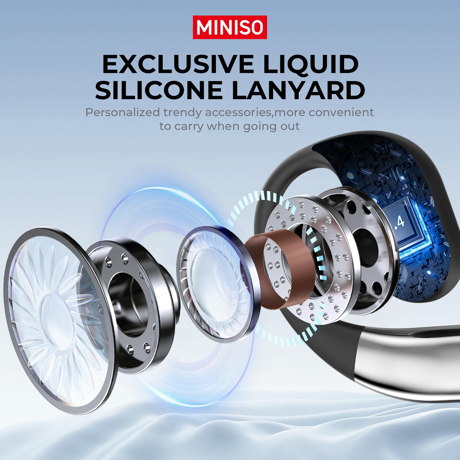 MINISO MS152 AI Translation Earphones, Real Time Translation Earphones,144 Languages ??Intelligent Translation Headphones, Wireless Bluetooth 5.4, Suitable for Travel, Study (iOS/Android),Black