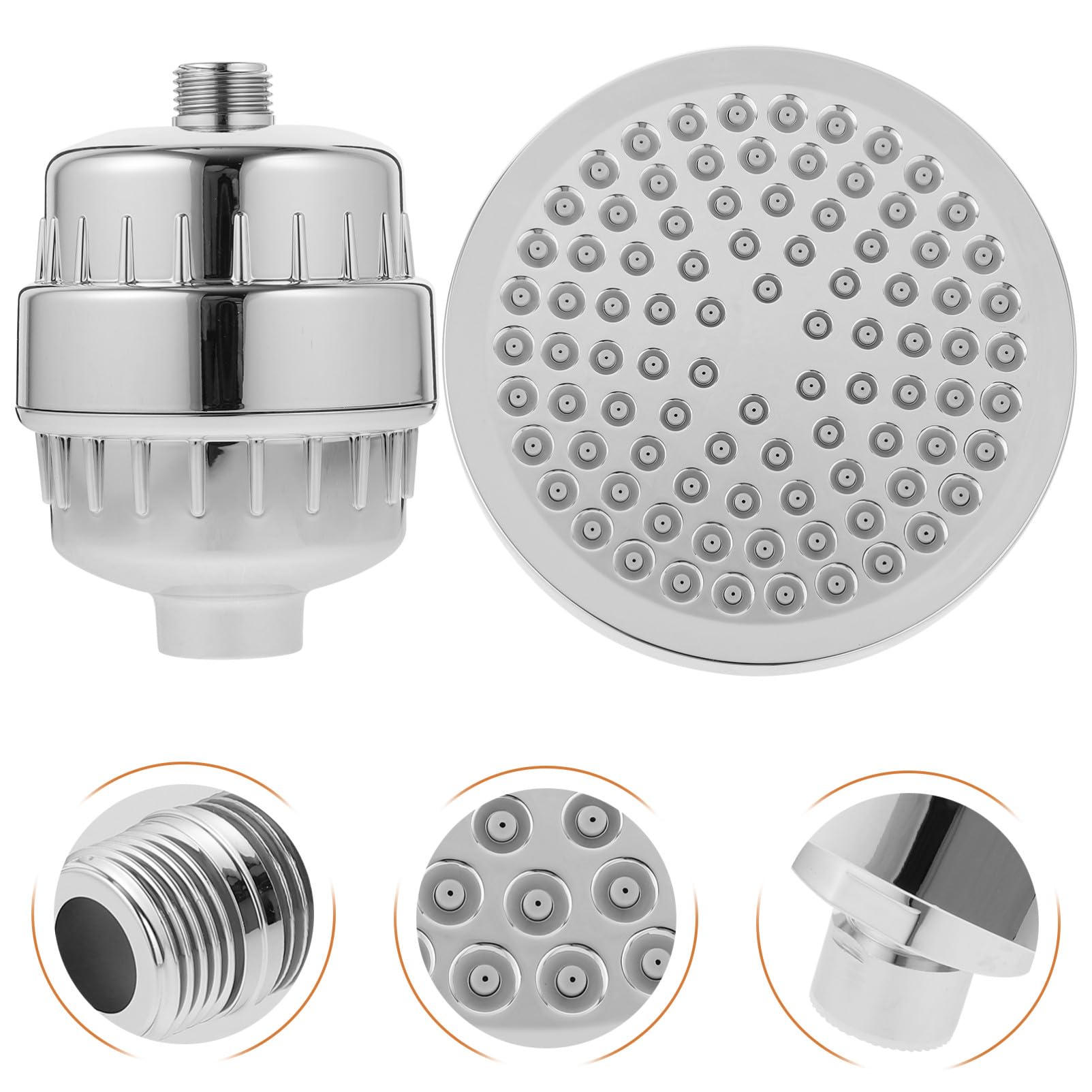 ERINGOGO Filtre Anticalcaire Rotatif avec Douchette Haute Pression et Filtration Multi-Niveaux pour Eau Dure Adapté Salle de Bain
