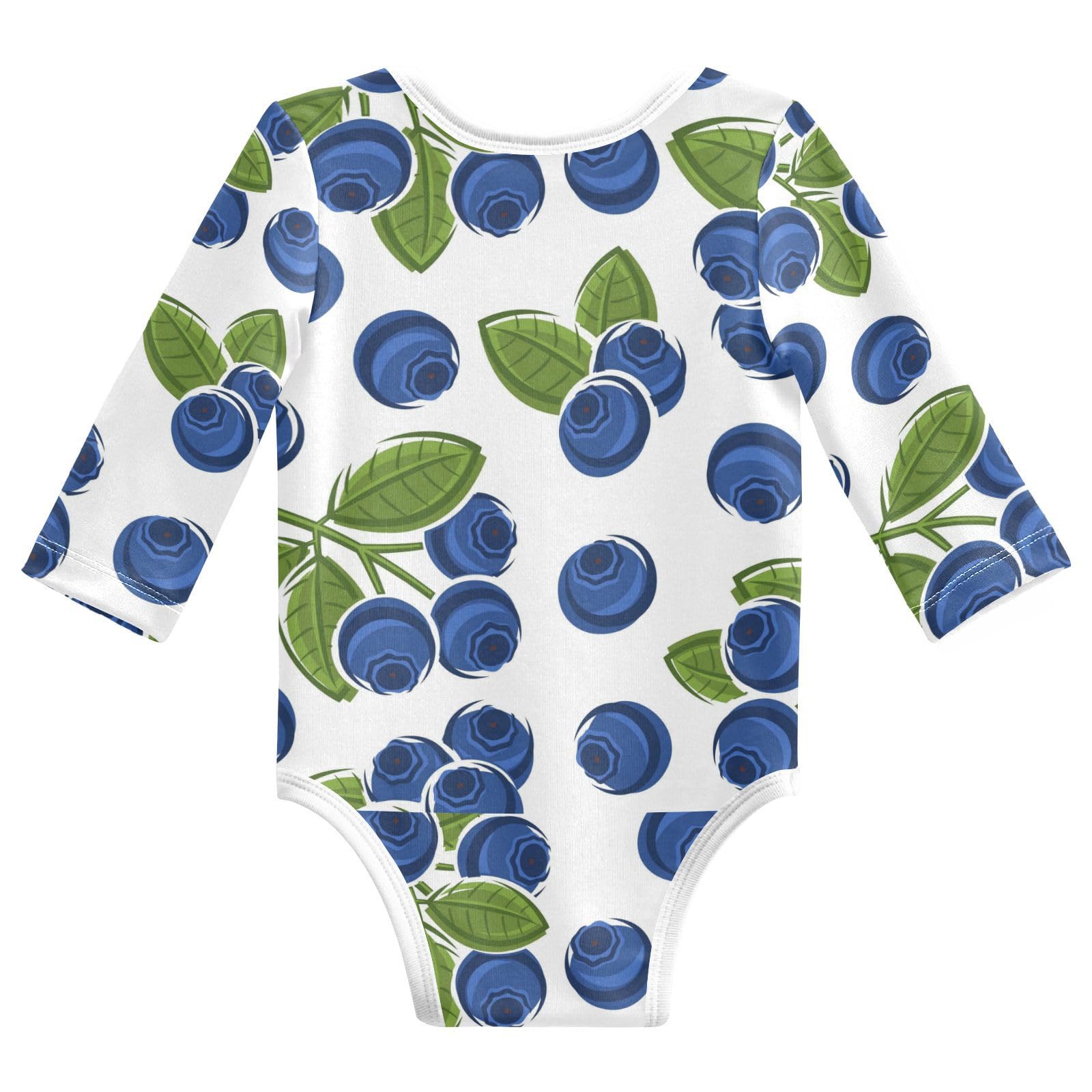 Wusikd Blueberry Fruit Unisex Baby Bodysuit Cotton Baby Long Sleeve Clothes 3 Months for Boys Girls