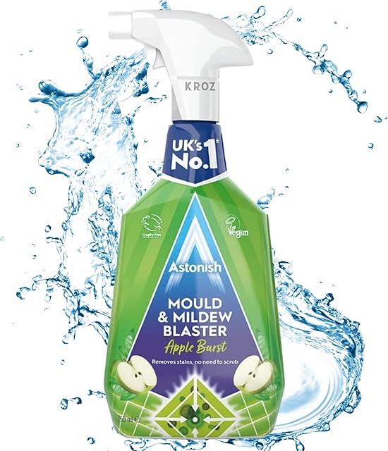 Astonish Mould Remover Spray Effective and Fast-Acting Formula Mildew Remover Apple Burst Clear 750 ml