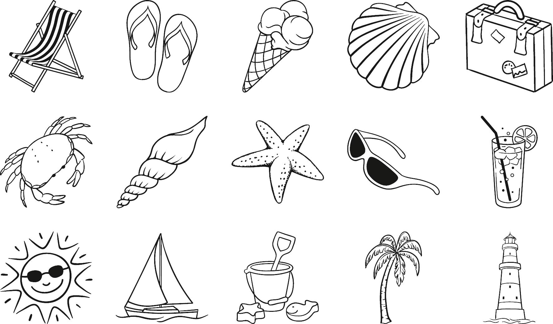 Heyda Set Timbri Vacanze In Legno - 6 Pezzi Con Motivi Estivi, 1.5x1.5 Cm, Per Scrapbooking E DIY