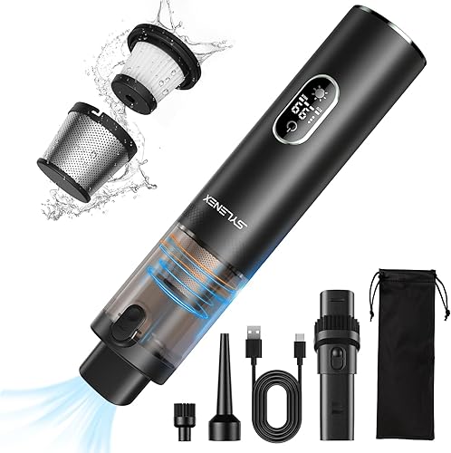 Aspiradora de coche de alta potencia, 13000 Pa, aspiradora portátil de alta potencia con pantalla LED, 2 velocidades, 30 minutos de tiempo de