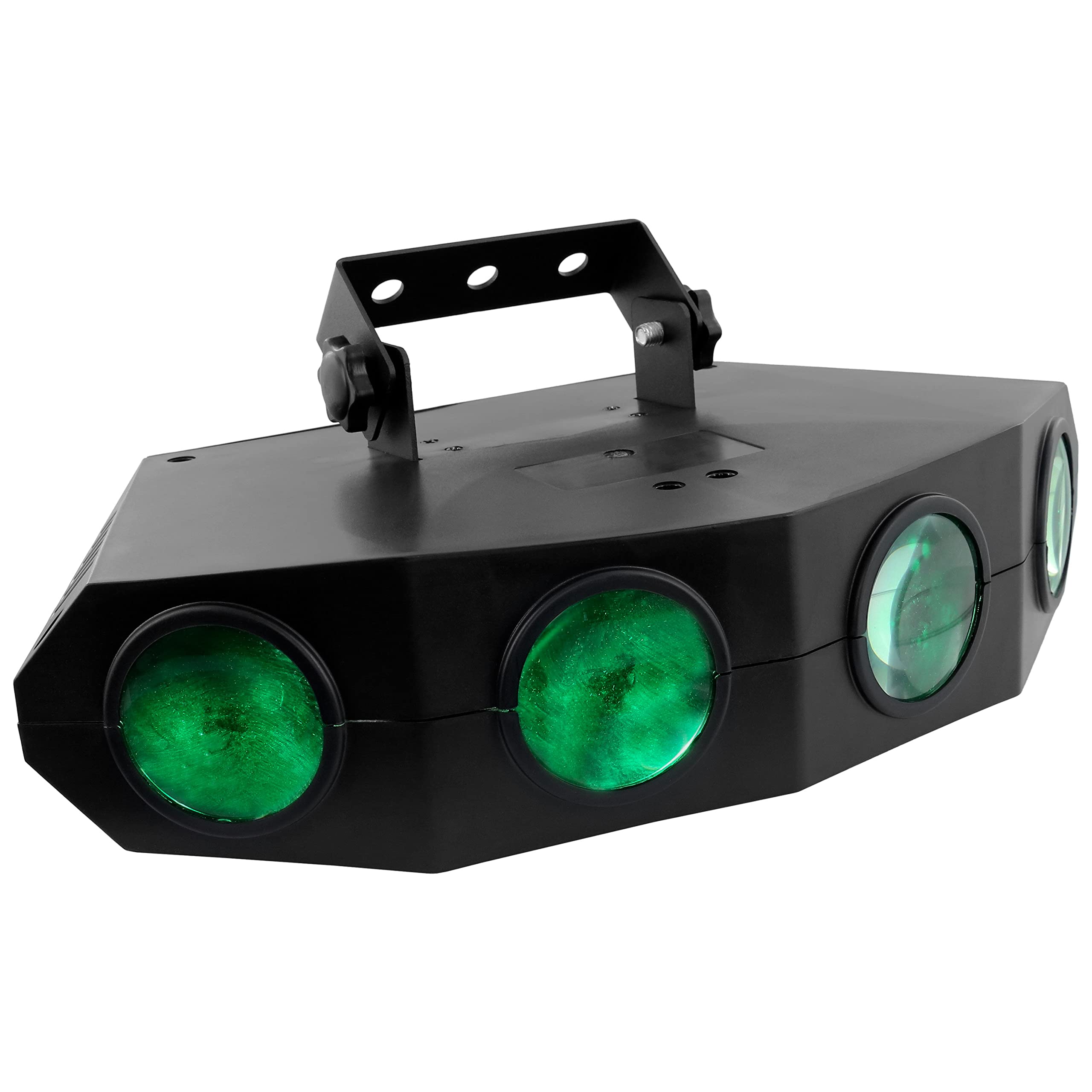 BoomToneDJ Quattro Moon Projecteur LED Moonflower Effets multi faisceaux 128 LED RGBA. Programmes automatique, Détection musicale. Jeux de lumière pour soirée, Lumière soirée DJ.