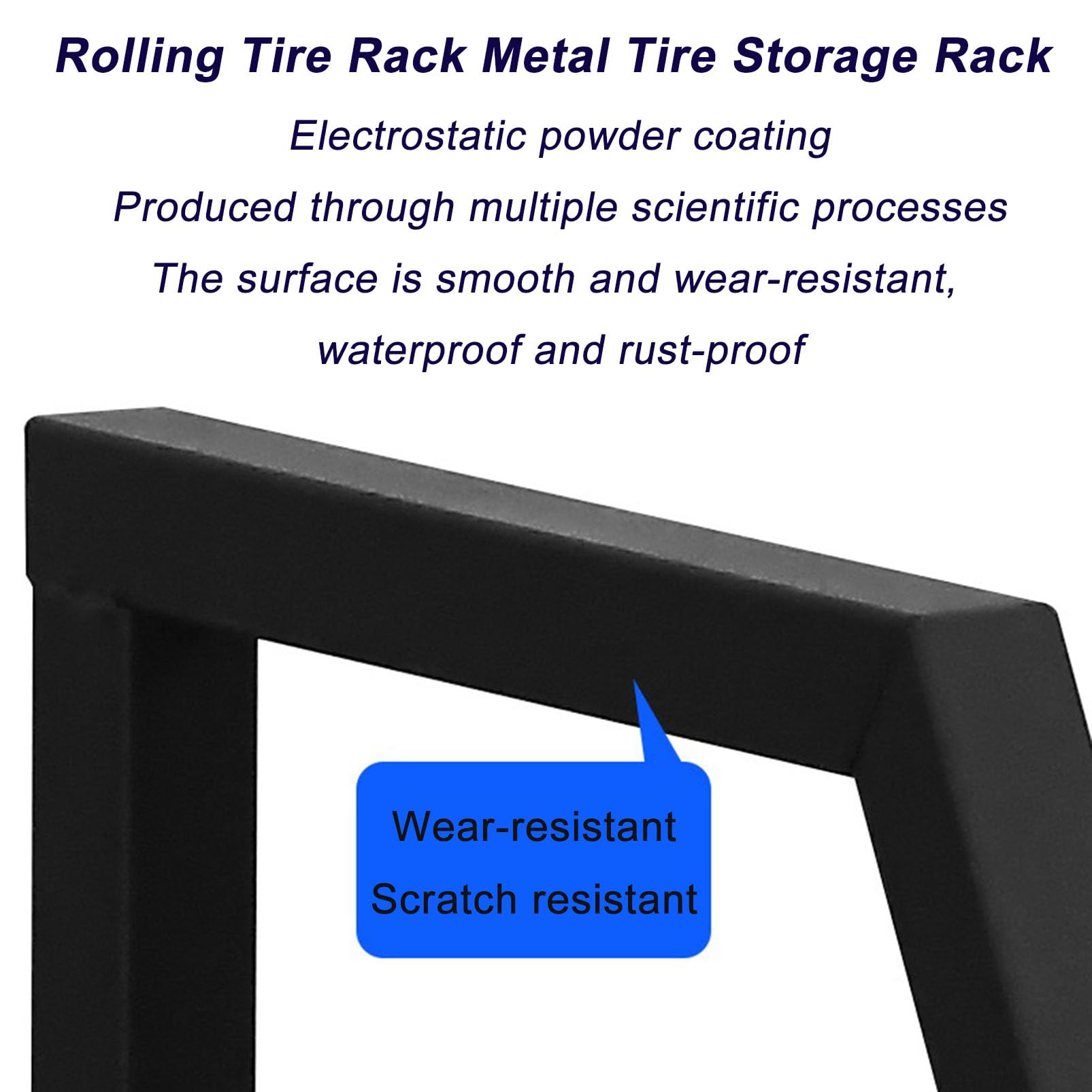 Rack di stoccaggio pneumatici, Scaffale mobile dell'organizzatore della gomma con ruote, Supporto per pneumatici di rotolamento resistente per officina, Carrello di trasporto della gomma