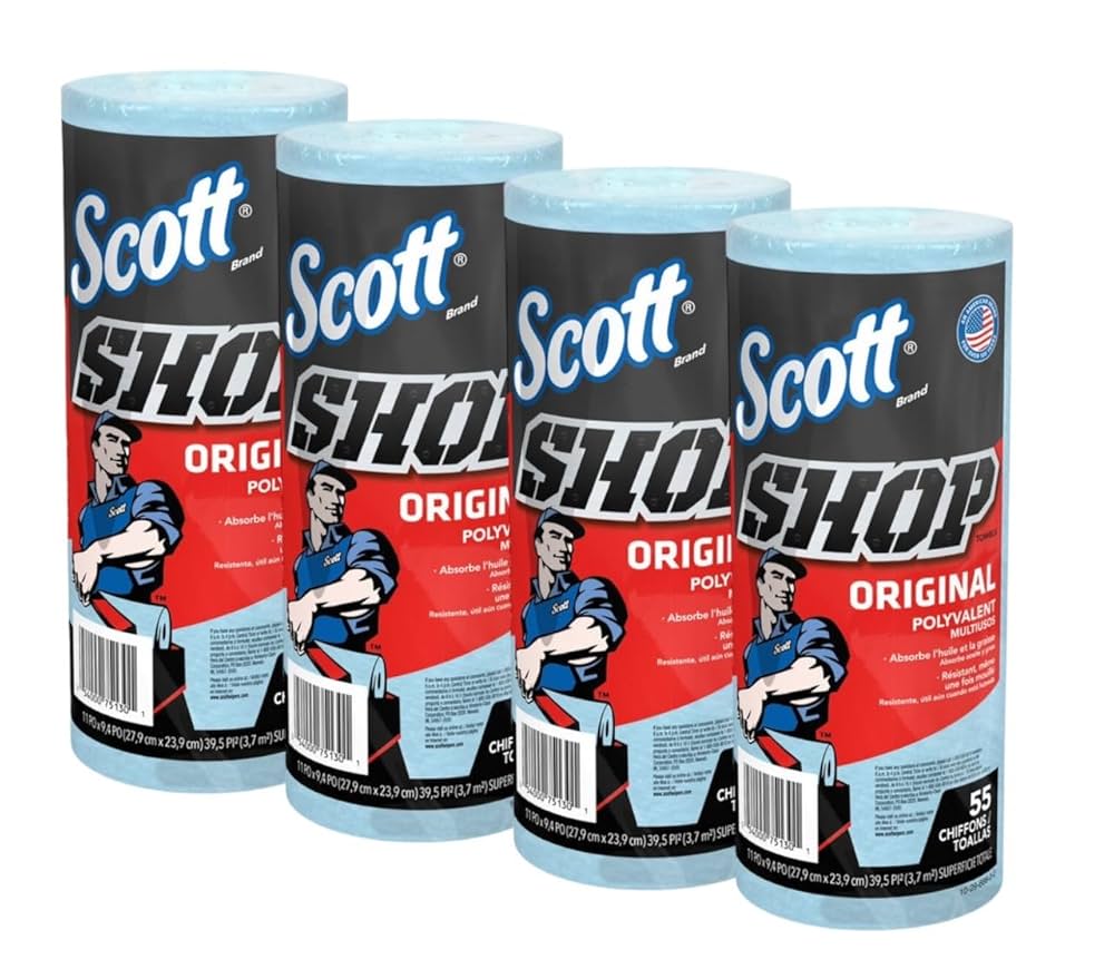Amazon.co.jp: 【4本セット】スコットショップタオル ブルー