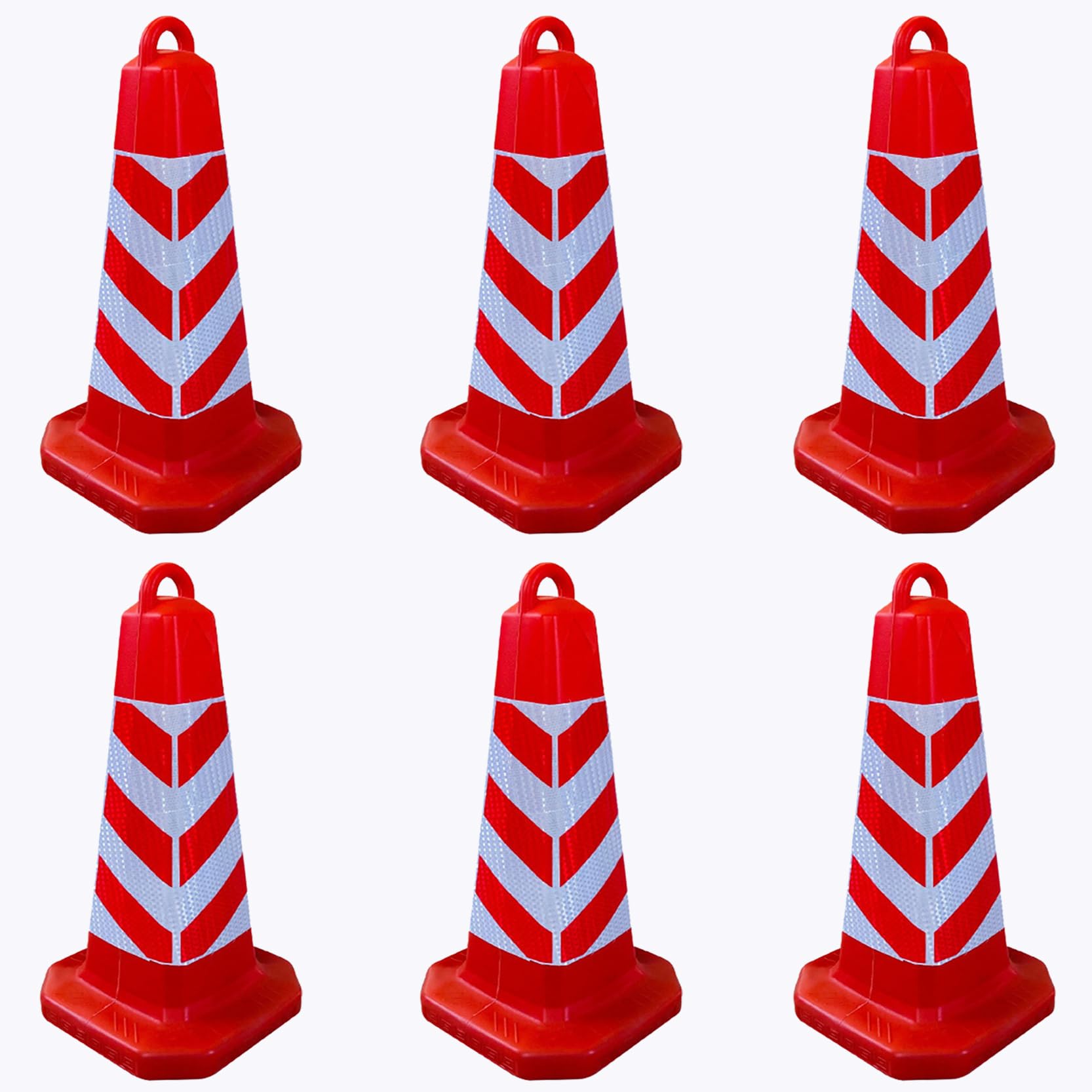 Cônes de Signalisation,Cônes de Stationnement Lestés,Cônes de Sécurité Routière,Cônes de Chantier Robustes pour La Gestion du Trafic,Le Contrôle des Foules(Size:63x28x28cm,Color:6A)