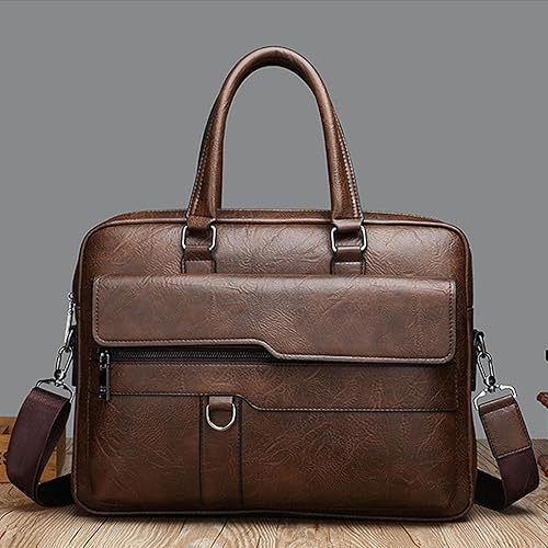 Miniatura 7 de Leather Laptop Bag for Men,16 inch Laptop Briefcase,Waterproof Messenger Bag,Shoulder Crossbody Bag for Men
