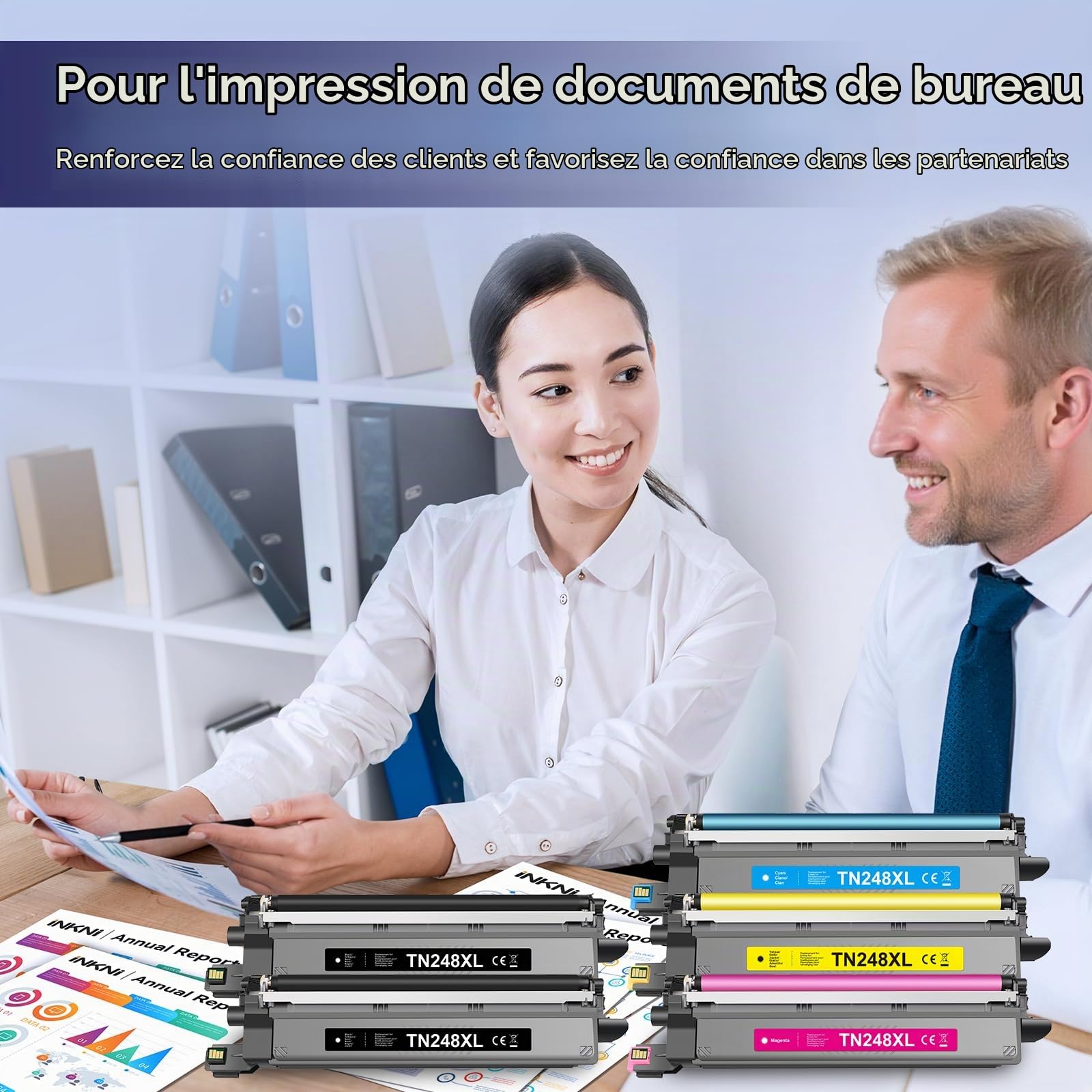 TN248XL 5-Pack DCP-L3560CDW Toner TN-248XL TN248 MFC-L3760CDW MFC-L3740CDWE