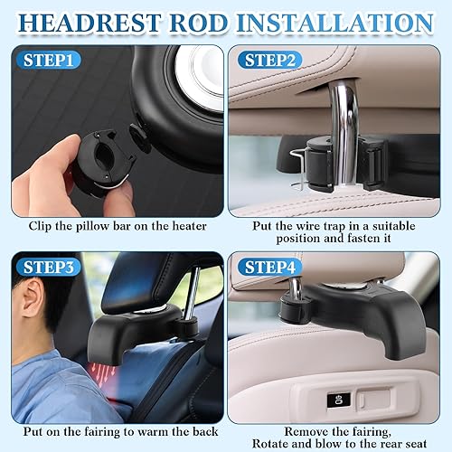 Miniatura 5 de 3 piezas 12v 150w calentador de coche que se conecta al encendedor de cigarrillos 2 en 1 calentador de coche portátil y descongelador 12v calentador