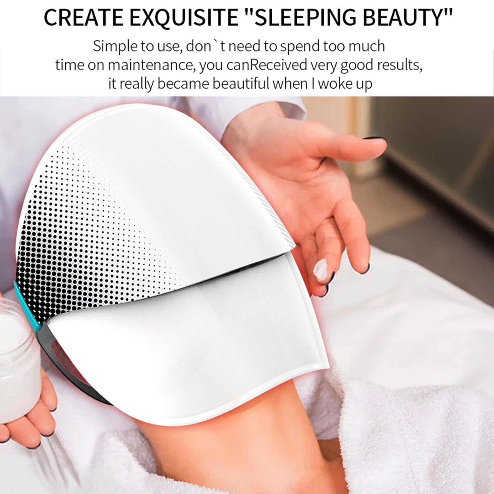 Máscara de belleza LED Reparación de eliminación de acné inalámbrica Antienvejecimiento Máscara de luz de fotones LED Dispositivo de masaje de salón de belleza,B