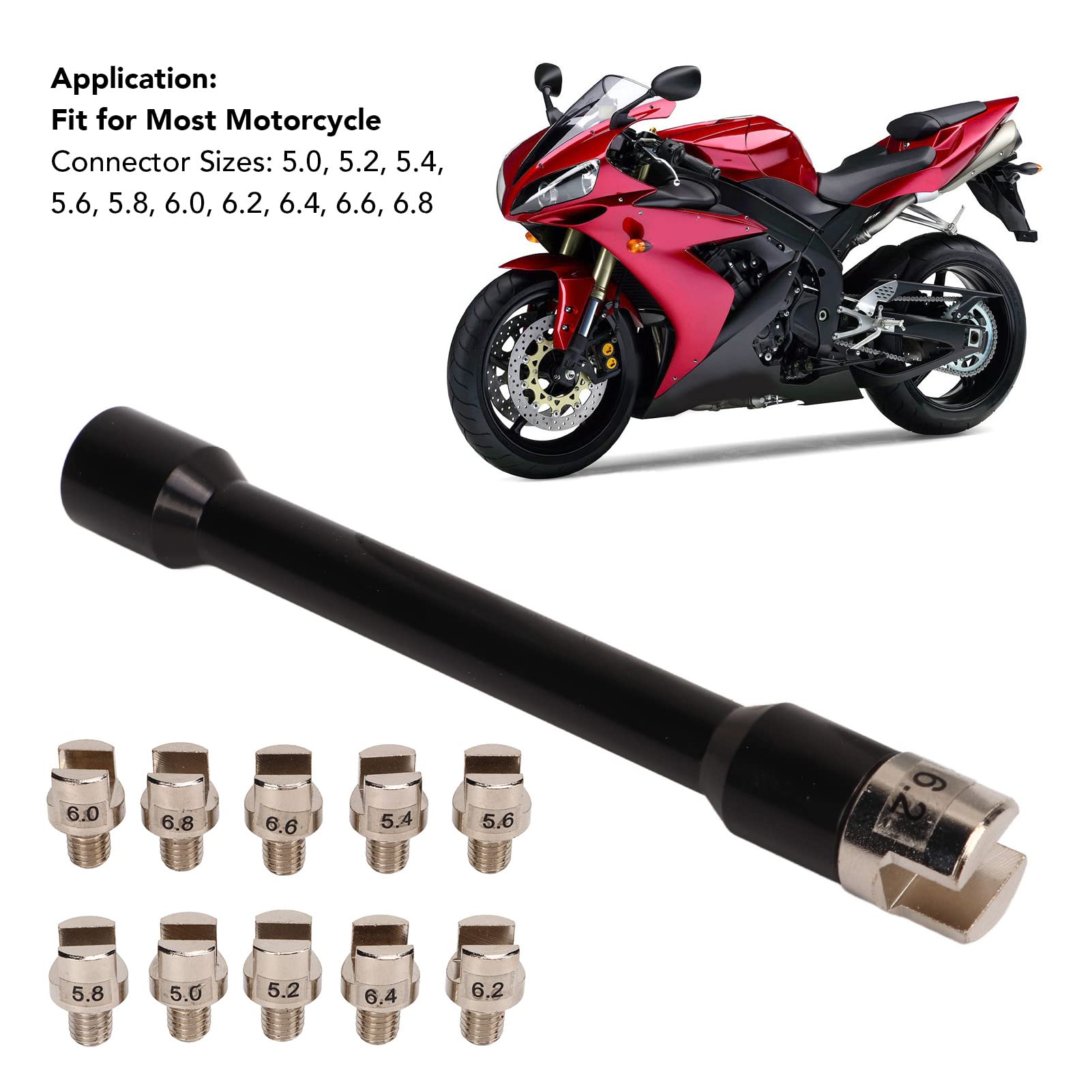 Zestaw Kluczy do Szprych Motocyklowych Akozon, 10 w 1 Przenośny Klucz do Szprych Zestaw Kluczy do Szprych Narzędzie do Felg Motocyklowych Narzędzie do Naprawy kół Motocyklowych