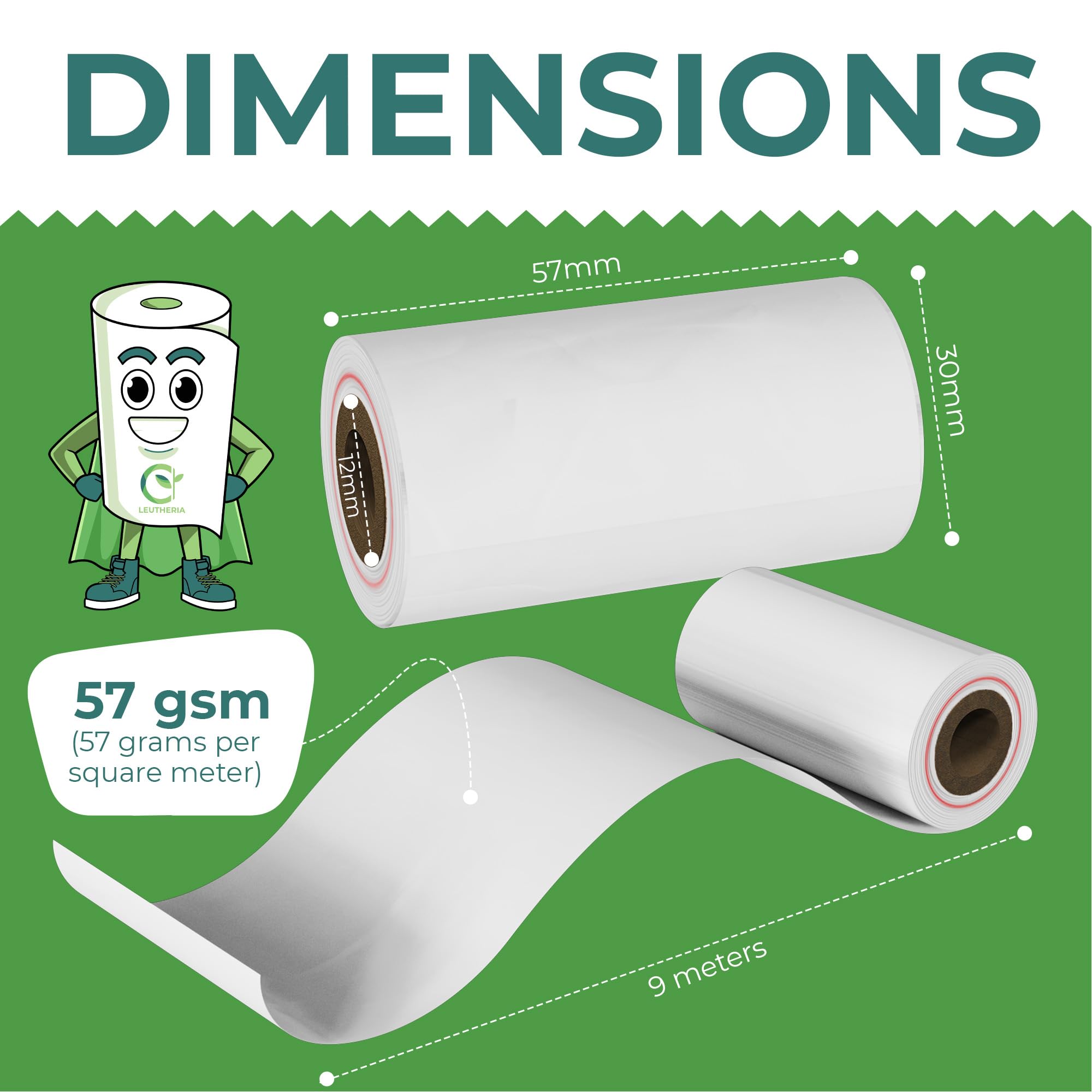 Doos met 50 rollen thermisch papier voor creditcards - Thermische rollen 57x30x12mm voor kassabonnen/creditcardbonnen/kaartrollen/printers - BPA-vrij