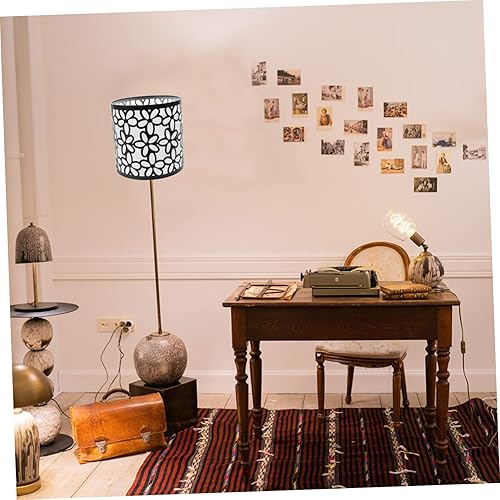 Miniatura 5 de DECHOUS 2 unids pantalla de lámpara rústica, tambor, lámpara colgante de faroles negros, cubierta de lámpara decorativa, pantalla de mesa, lámpara