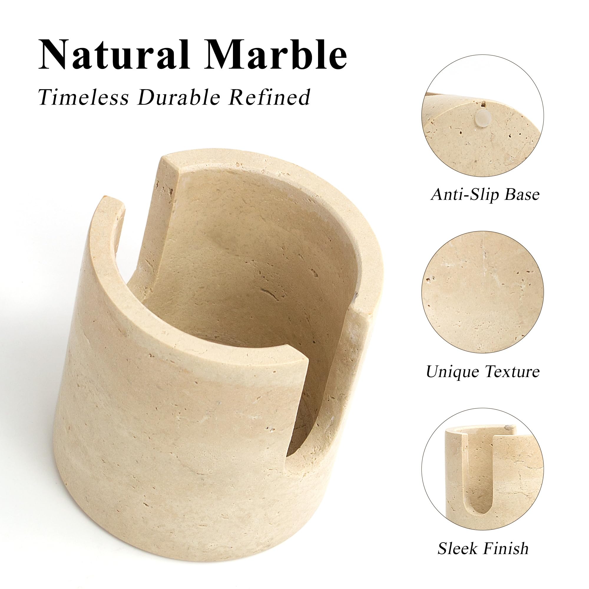 Natural Marble Sponge Holder - Elegant Sink Caddy -2