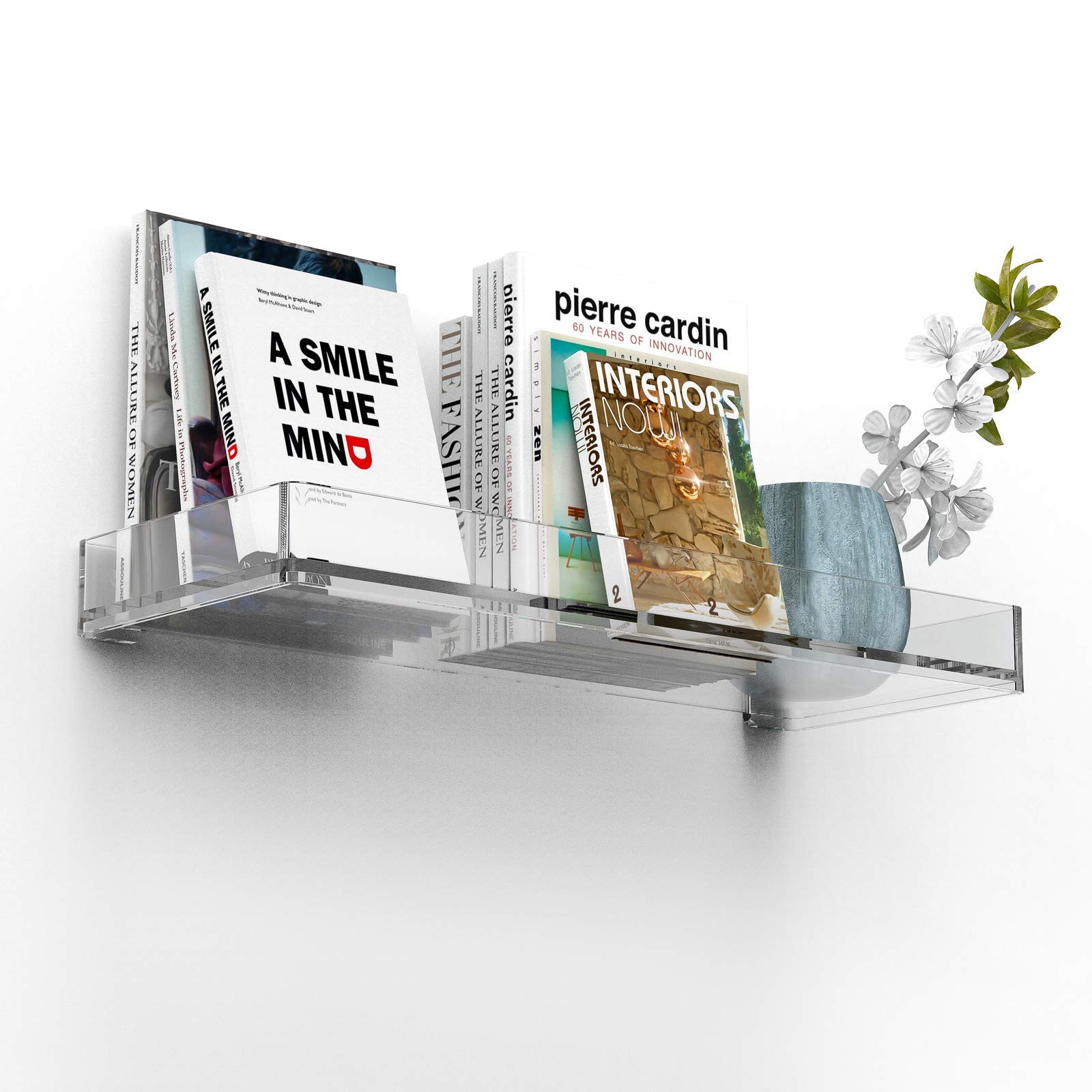 MaxGear Acrylic Shelves Clear Floating Shelves for Wall, Heavy Duty Acrylic Clear Display