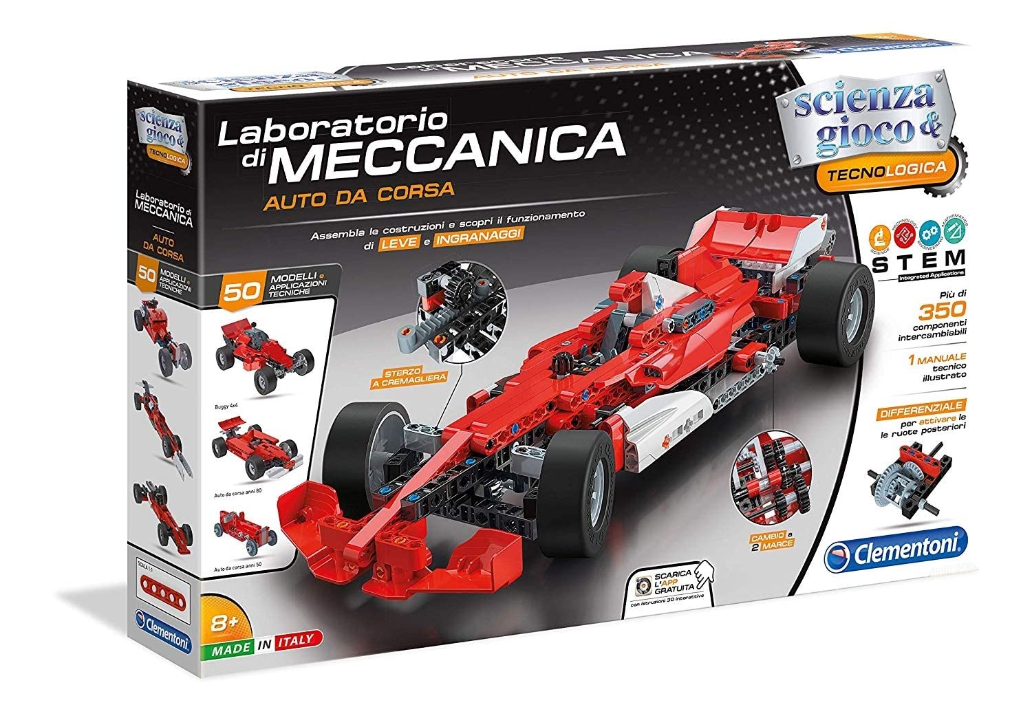 Clementoni - 50681 - Diversión Científica Construcción Mecánica Junior Dinosaurio Bloques Para Niños A Partir De 6 Años Versión Polonia