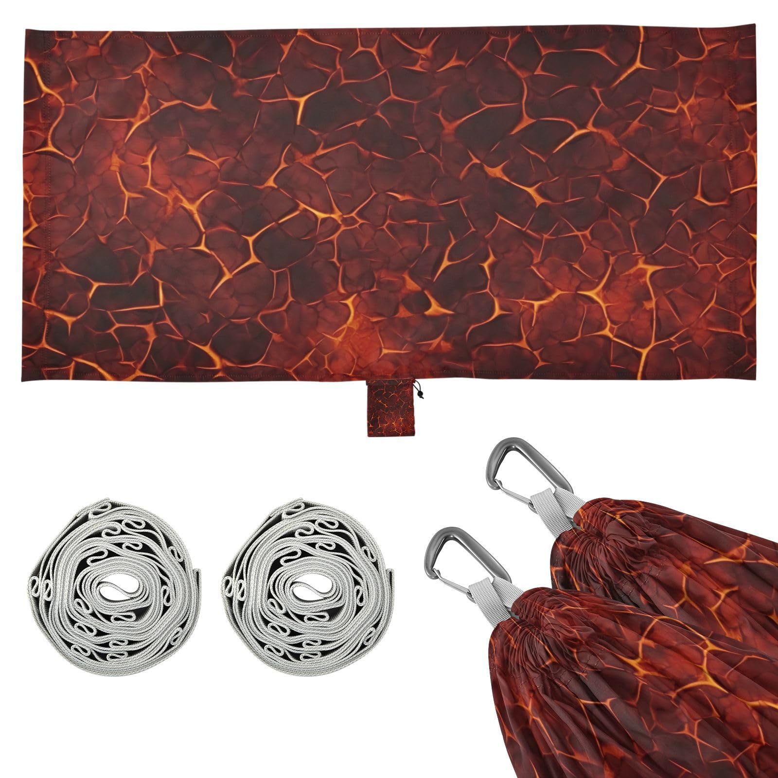 ATTX Fire Animated Camping Hammock - Lightweight & Portable Hammocks, Heavy Duty 330lbs Capacity for Indoor, Hiking, Backpacking, Travel, Backyard, Beach#289