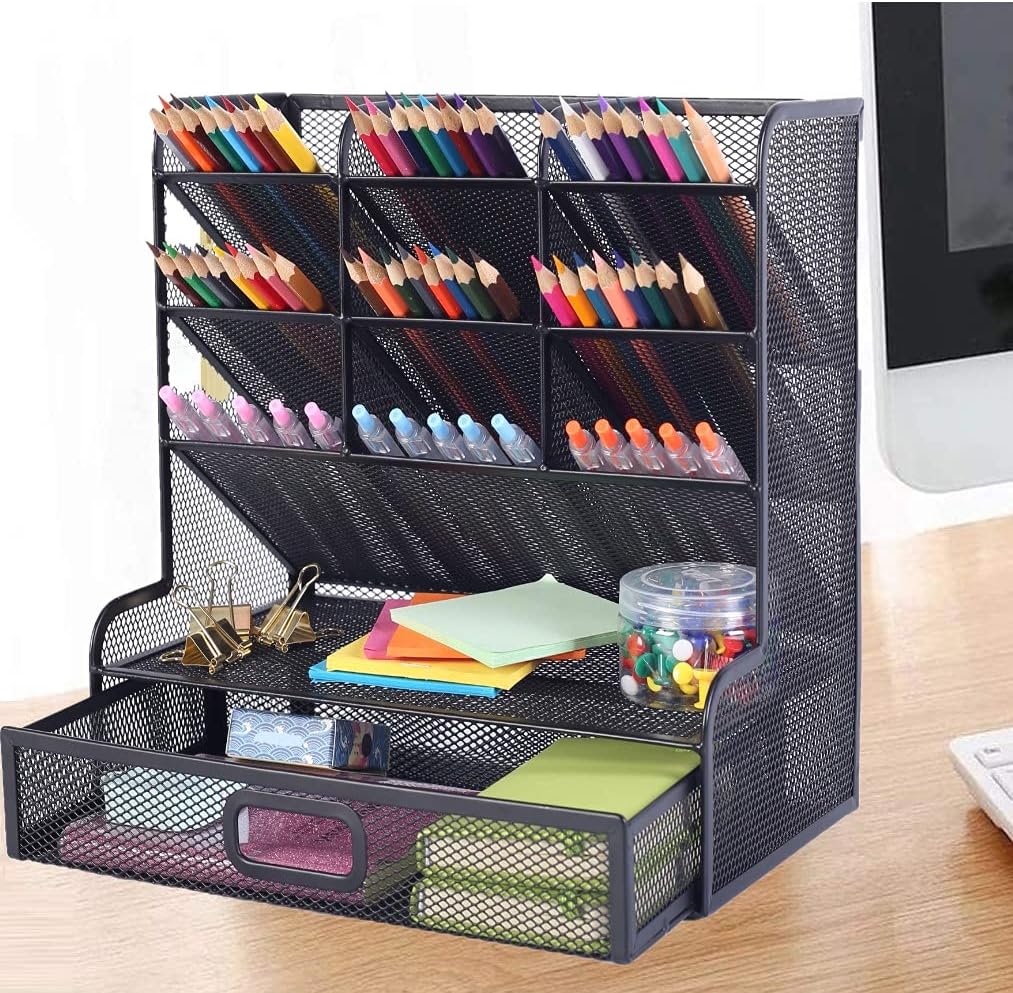 CELIHOX Mesh Desk Organizer,Muti-Function Pen Holder Desktop Organizer Storage for School Home Office Art Supplies : Office Products