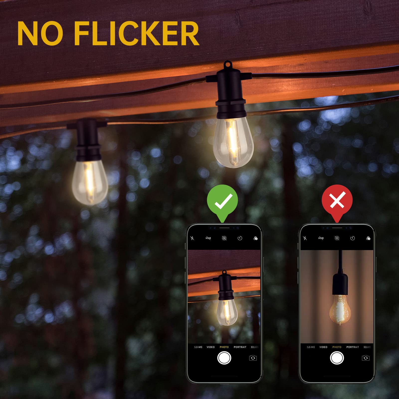 Outdoor String Light Bulbs DGE S14 LED Bulb 4 Pack T13 String Light Bulbs  1.5 Watt Replacement Light Bulb Replacement Bulbs For Outdoor String Lights, image size:1600x1600