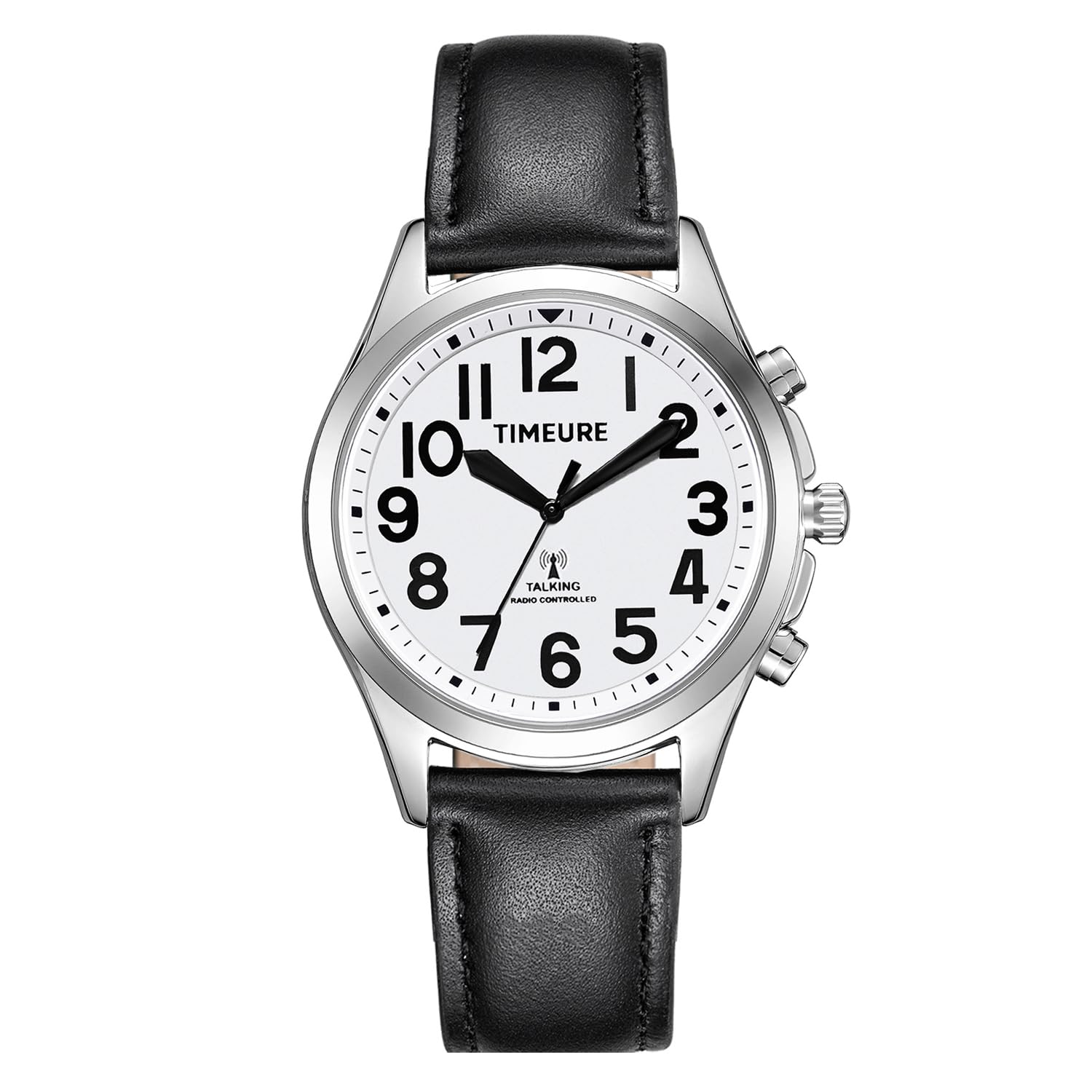 TIMEURE-2210 - Reloj parlante para mujer con números gigantes para encuadernación, personas mayores, personas con discapacidad visual o ancianos, Negro -, Moderno