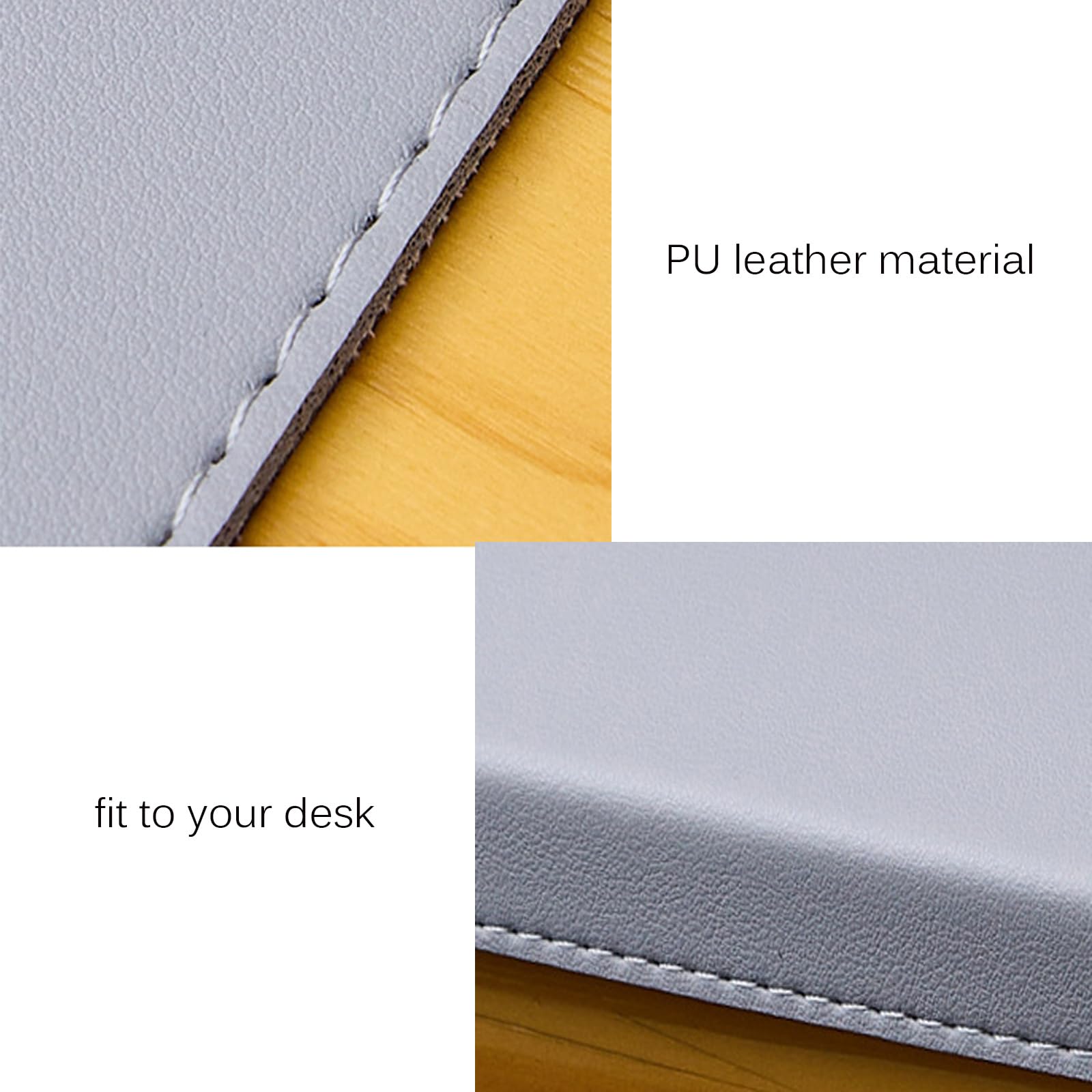 sous-Main rectangulaire en Cuir synthétique résistant à l'usure,Confortable,imperméable et résistant à l'huile (Bleu foncé,45 x 90 cm)