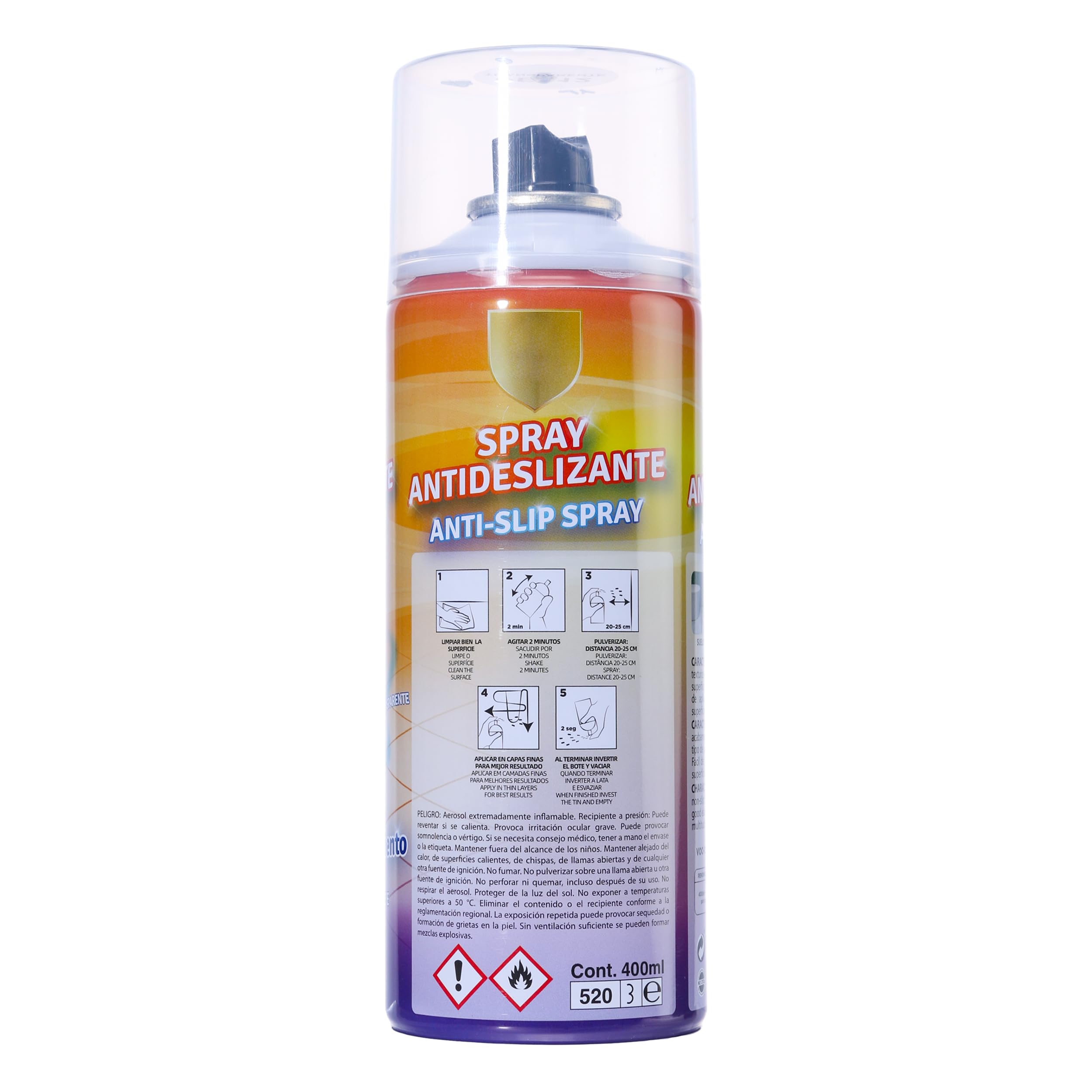 Etrexonline Spray Antideslizante Transparente Multisuperficie 400ml - Seguridad Extra para Ducha, Escaleras, Bañera, Piscinas - Acabado Texturizado, Resistente al Agua (3 unidades)