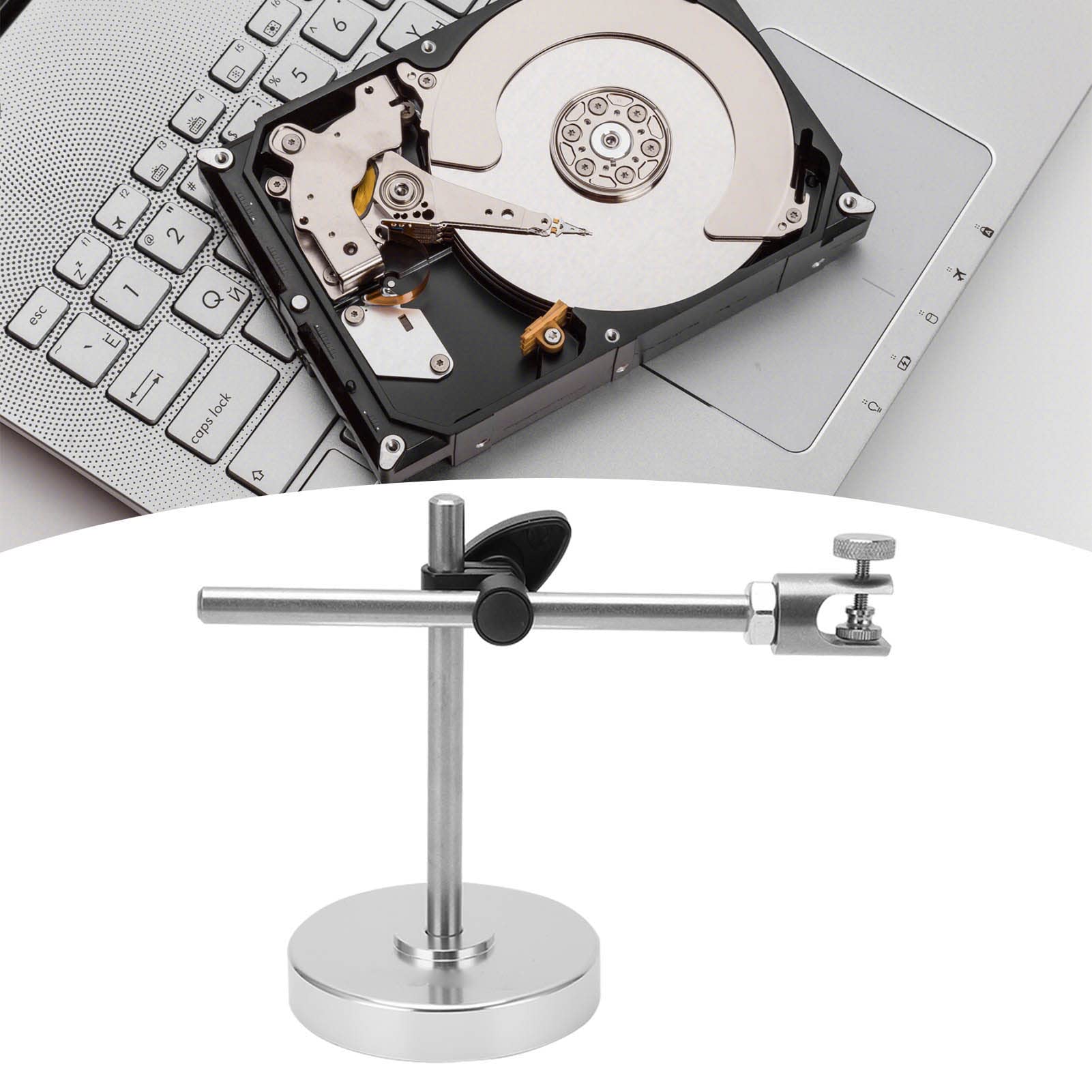 2.5in 3.5in HDD Repair Holder, Hard Drive Head Fixture, Stainless Steel Hard Drive Repair Test Holder with Base Support Bar and Crossbar for Data Recovery and Magnetic Head Replace