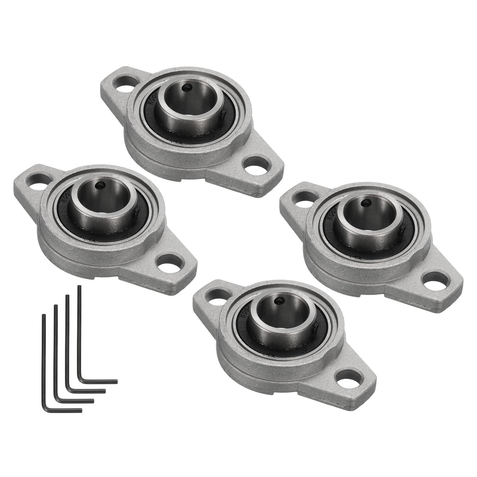 uxcell 4pcs KFL004 Flanged Pillow Block Bearings 20mm Bore, Zinc Alloy Self Aligning Flange Mounted Bearings