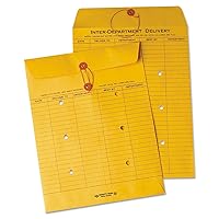 Vista 1 de Quality Park Sobres Interoffice, cuerda y botón, marrón kraft, 10 x 13, 100 por caja (QUA63650)