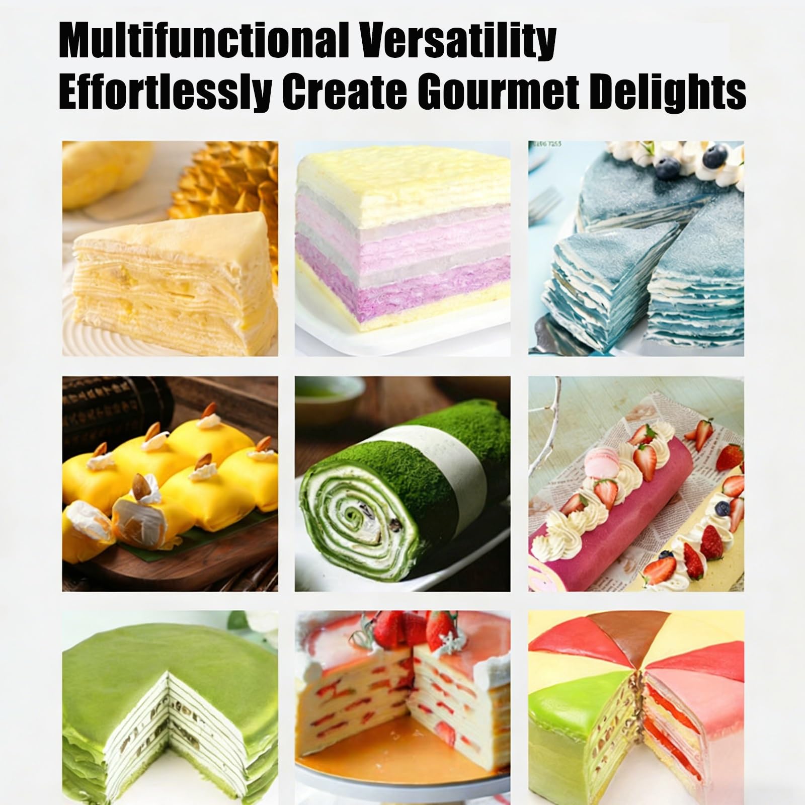 Macchina per crepe commerciale, base automatica ispessita da 2900 W per riscaldamento uniforme, facile da pulire, perfetta per la preparazione di dessert al ristorante