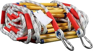 Fire Escape Ladder, Emergency Rope Ladder Fireproof Rescue Ladder, Fire Escape 2-6 Story Homes, Home Climbing Engineering Ladder, Reusable Fire Escape Ladders, Escape from Window and Balcony,15m/49.2f