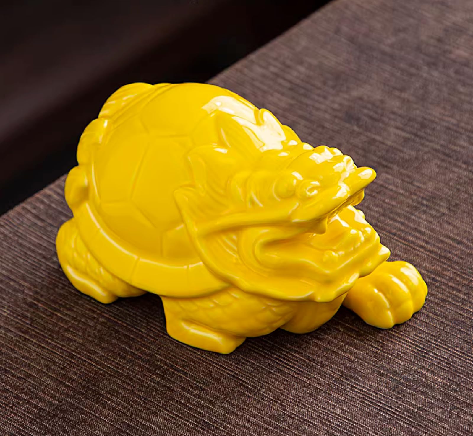 Statuetta in ceramica tartaruga drago gialla scultura animale ornamento in ceramica arte decorazione per hotel casa ufficio regalo di nozze