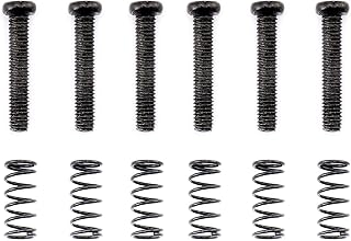 Musiclily Pro Metric M3x16mm Steel Saddle Intonation Screws and Springs Set for Import Strat Style Electric Guitar Tremolo Bridge, Black (Set of 6)