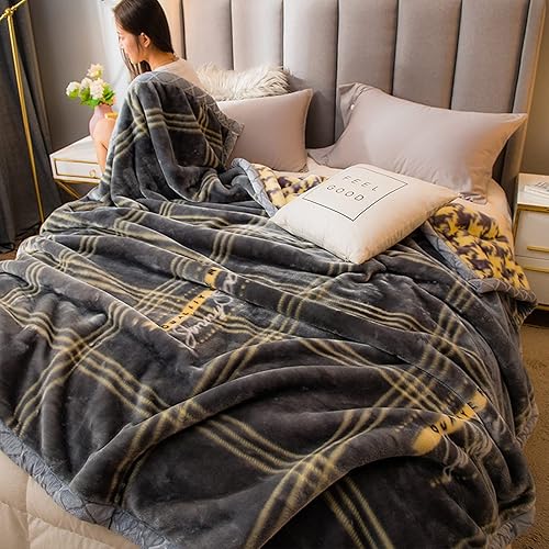 Miniatura 2 de LGYKUMEG Manta pesada, manta de visón coreano de 71 x 87 pulgadas, manta de felpa de forro polar de invierno, sedosa suave y cálida, manta