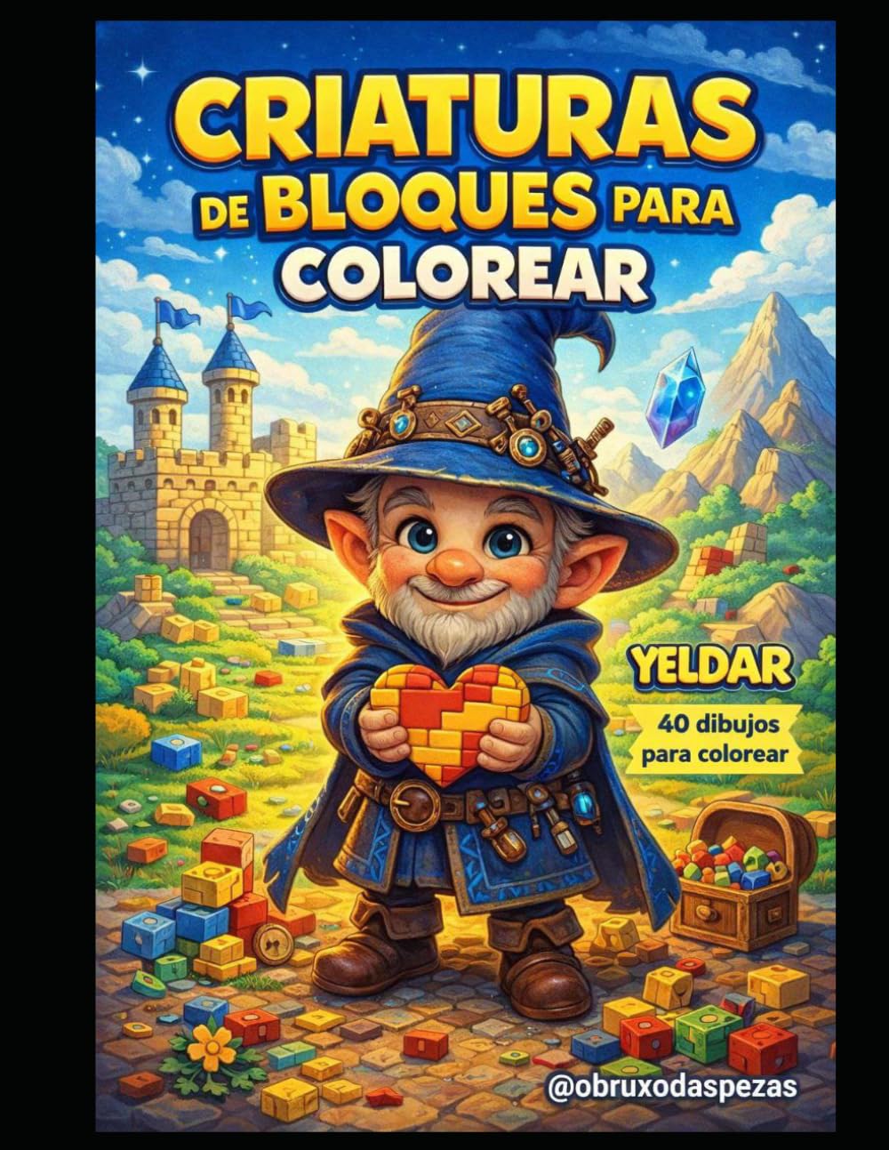 Criaturas de bloques para colorear: Libro de actividades con bloques creativos