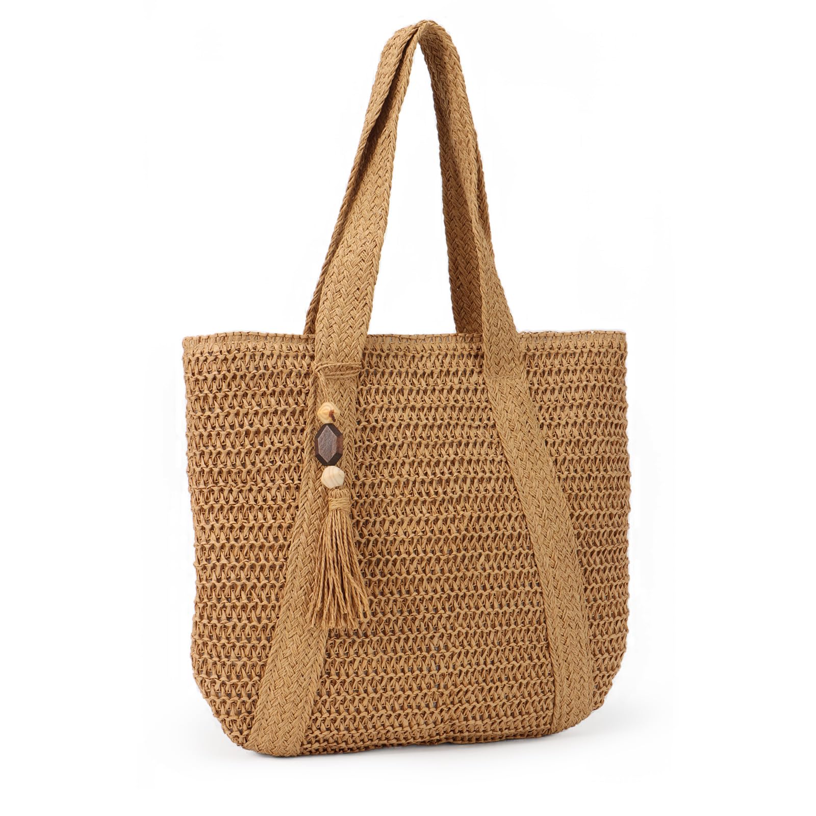 Été tissé sac à main paille sac de plage Fringe grand sac à main paille