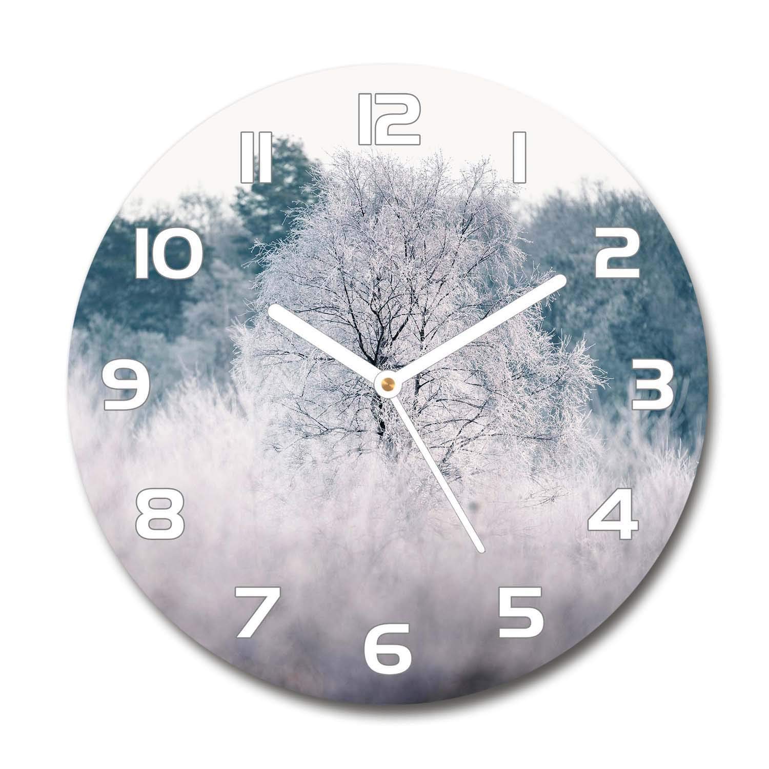 Horloge en verre silencieuse sur pied salon design Tulup 60x60cm